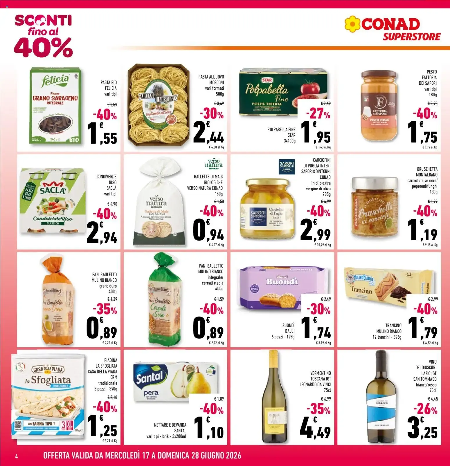 Volantino Conad dal 17/06/2026 > Anteprima da 17 giugno a 28 giugno di 2026 - Pagina del volantino 4