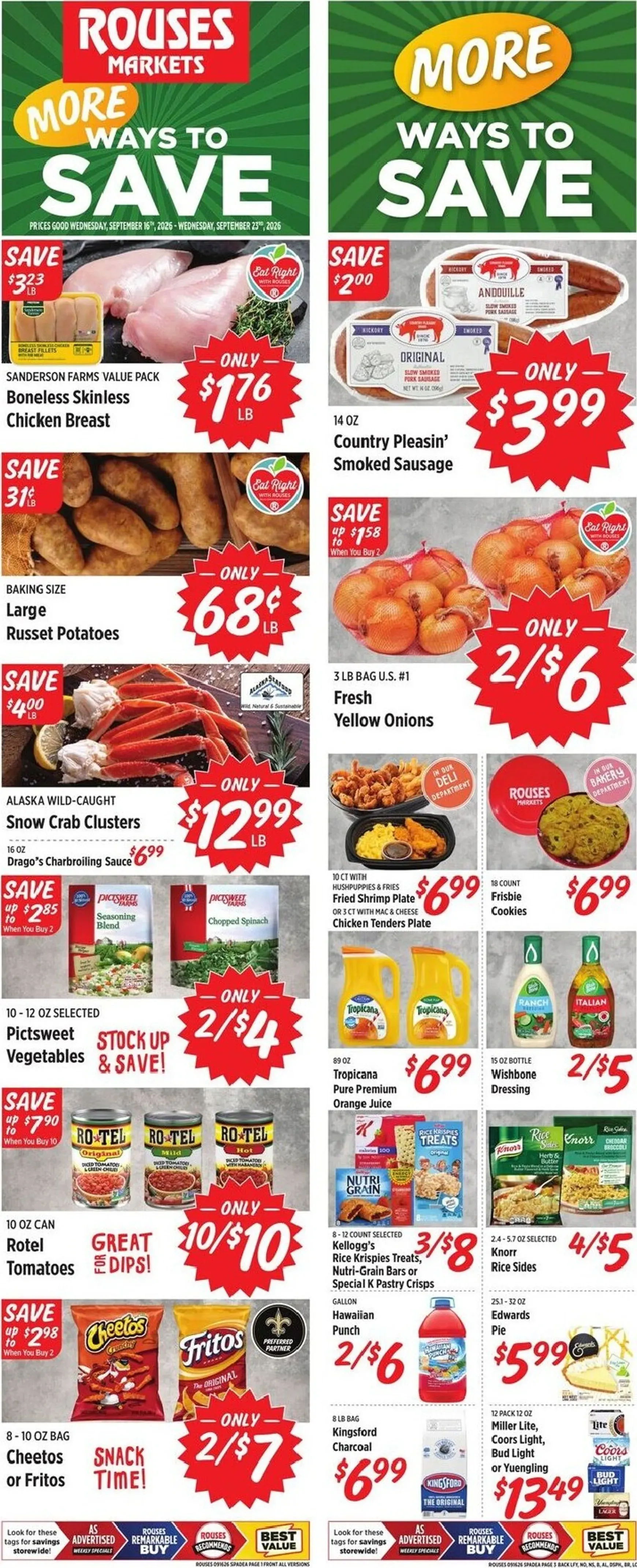 Weekly ad Current Rouses Markets leaflet valid from Wednesday 09/16/2026 to Wednesday 09/23/2026 from September 16 to September 23 2026 - Page 2