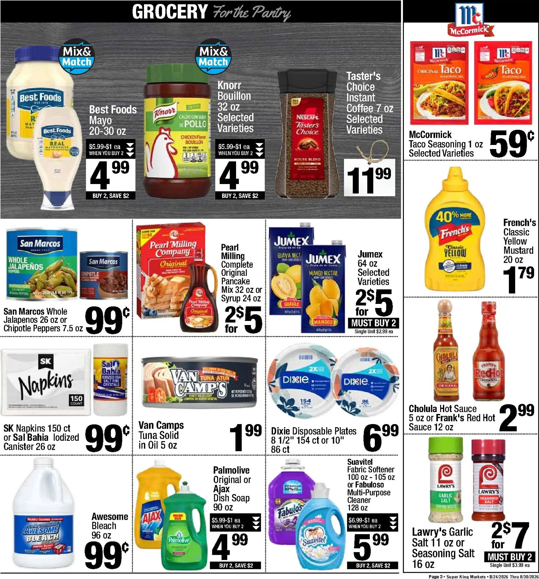 Weekly ad Current Super King leaflet valid from Monday 08/24/2026 to Sunday 08/30/2026 from August 24 to August 30 2026 - Page 3