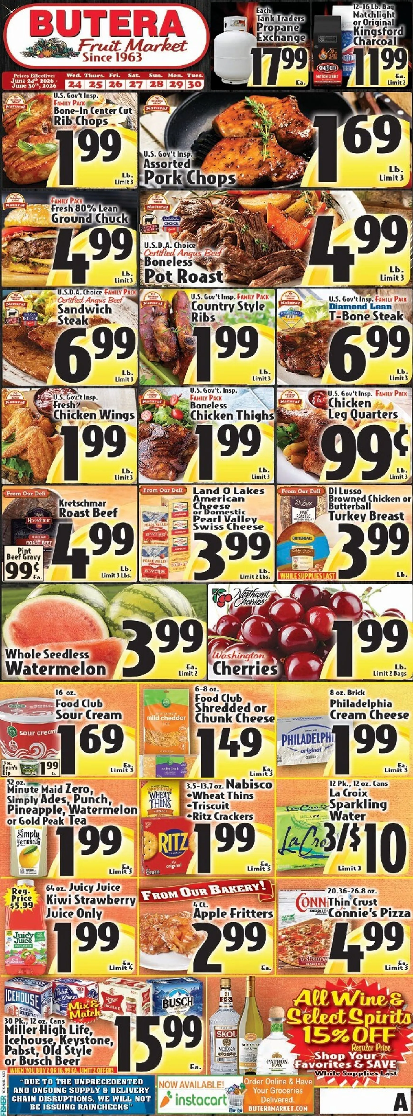 Weekly ad Current Butera Market leaflet valid from Wednesday 06/24/2026 to Tuesday 06/30/2026 from June 24 to June 30 2026 - Page 1