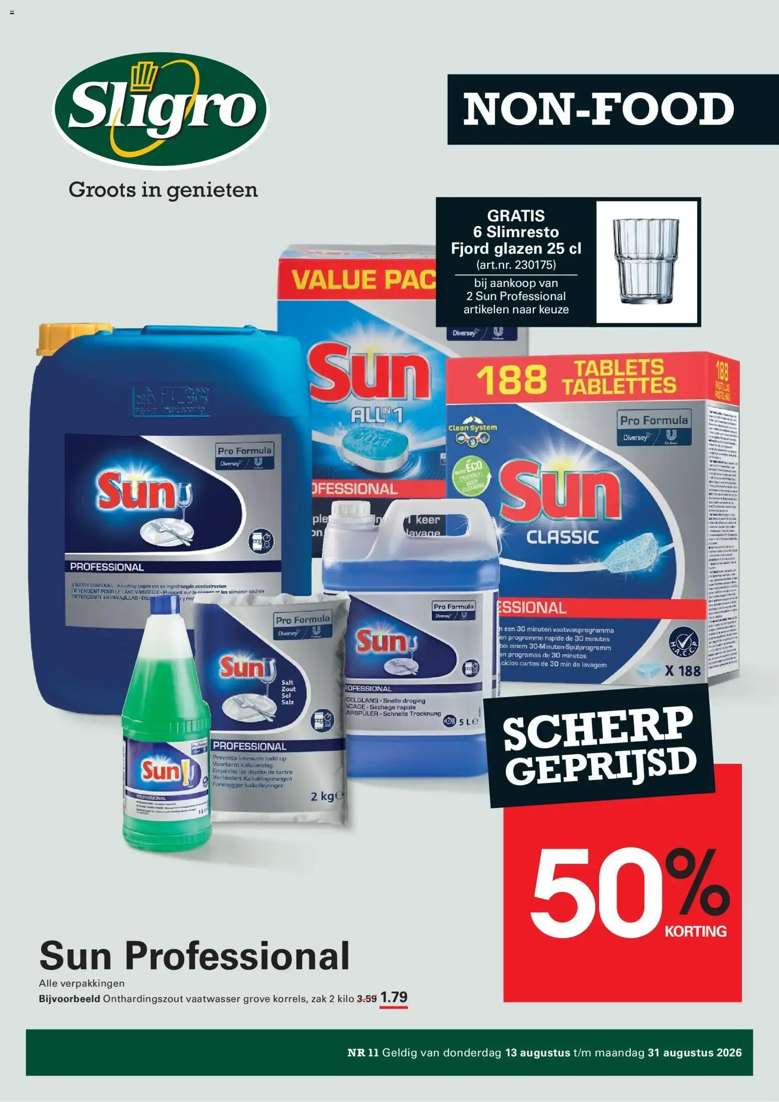 Sligro: Ofertas en productos Sun Professional (Non-Food)