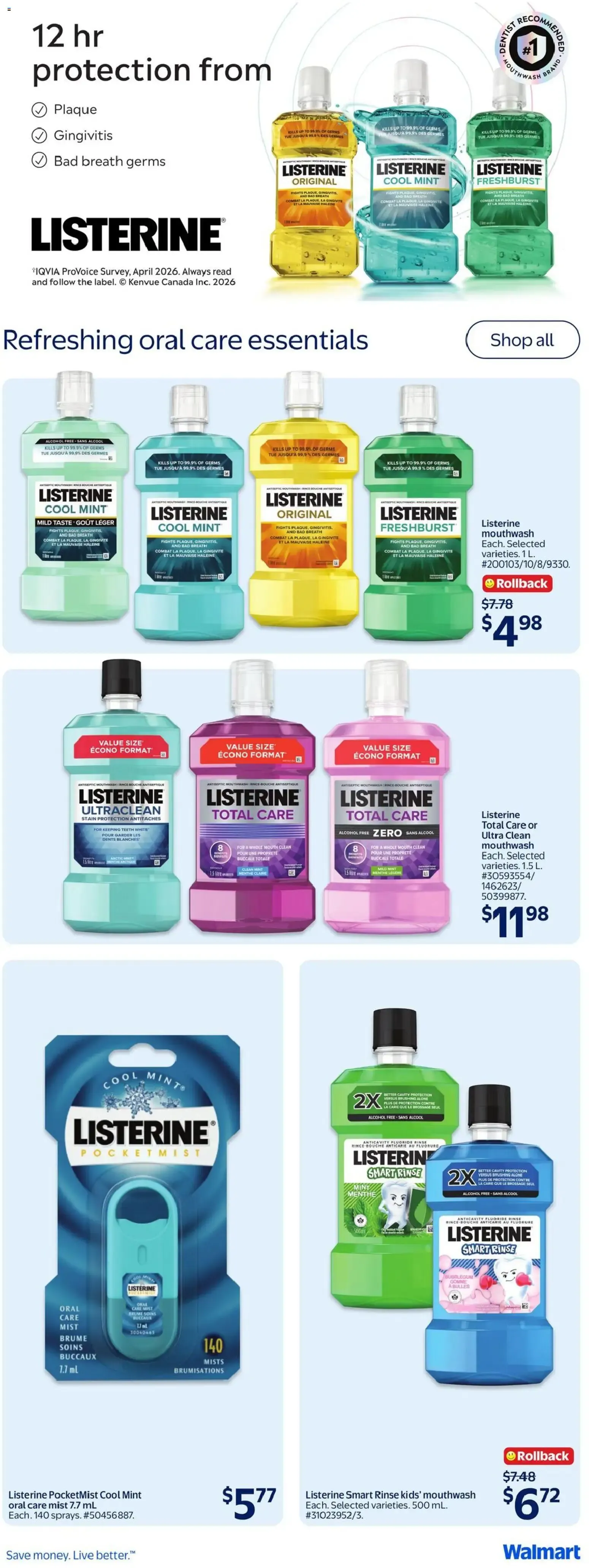Walmart weekly flyer from Aug 20, 2026 > weekly specials & deals from August 20 to August 26 2026 - flyer page 12