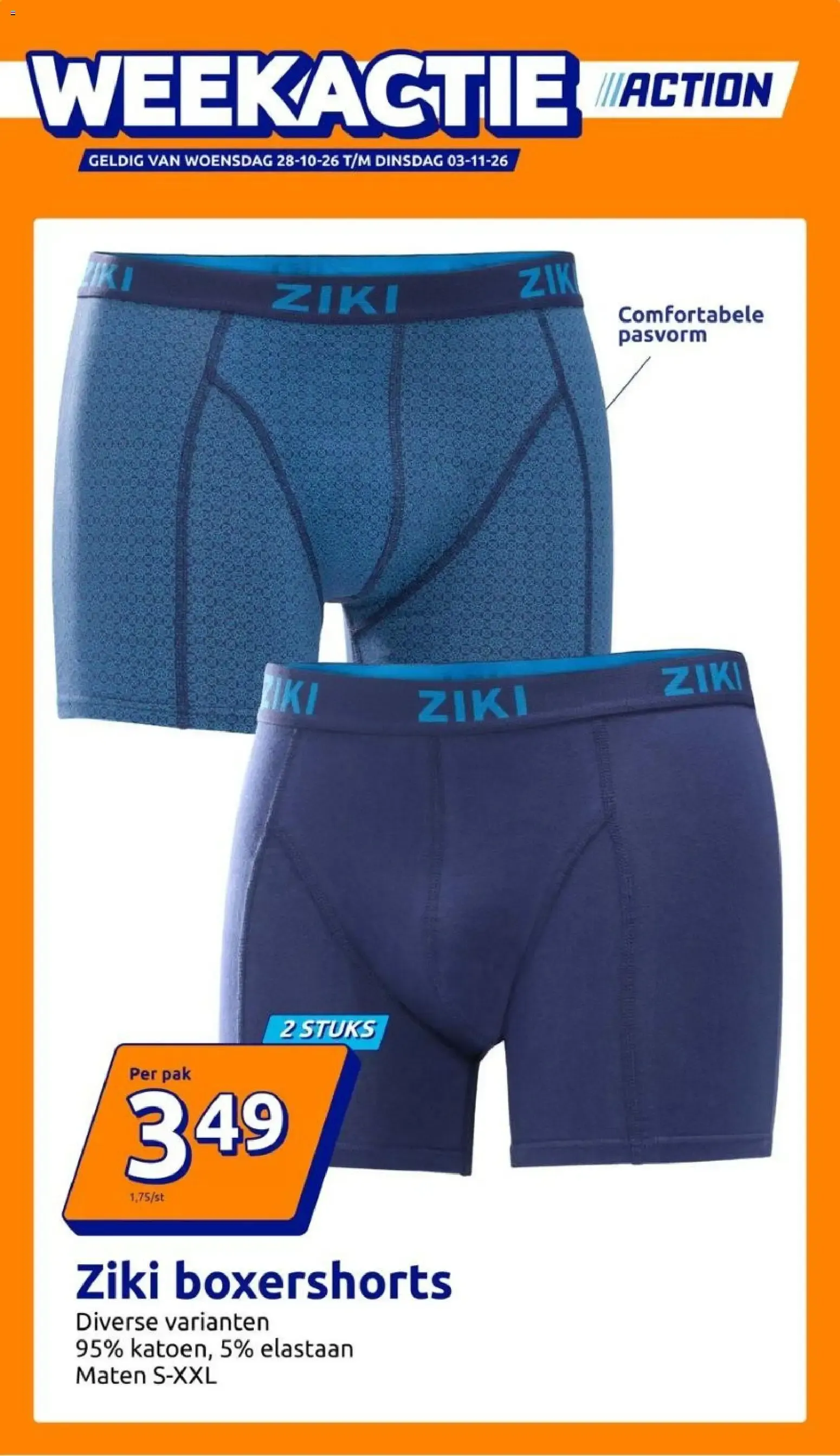 Action Weekactie: Ziki Boxershorts van 28 oktober tot 3 november 2026 - Folder pagina 1