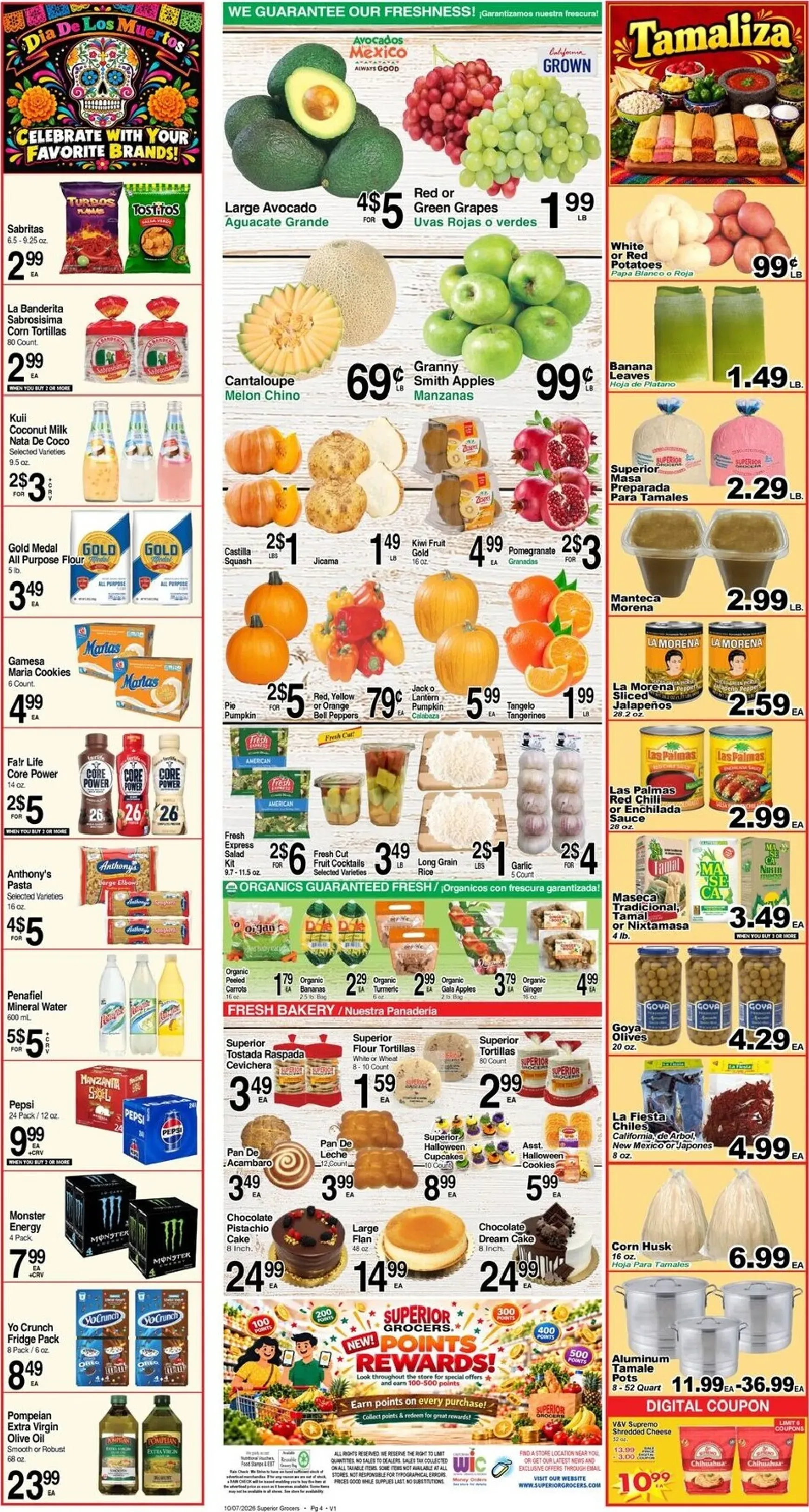 Weekly promotion Current Superior Grocers leaflet valid from Wednesday 10/07/2026 to Tuesday 10/13/2026 spanning from October 7 to October 13 2026 - Page 4 for Catalogue 365