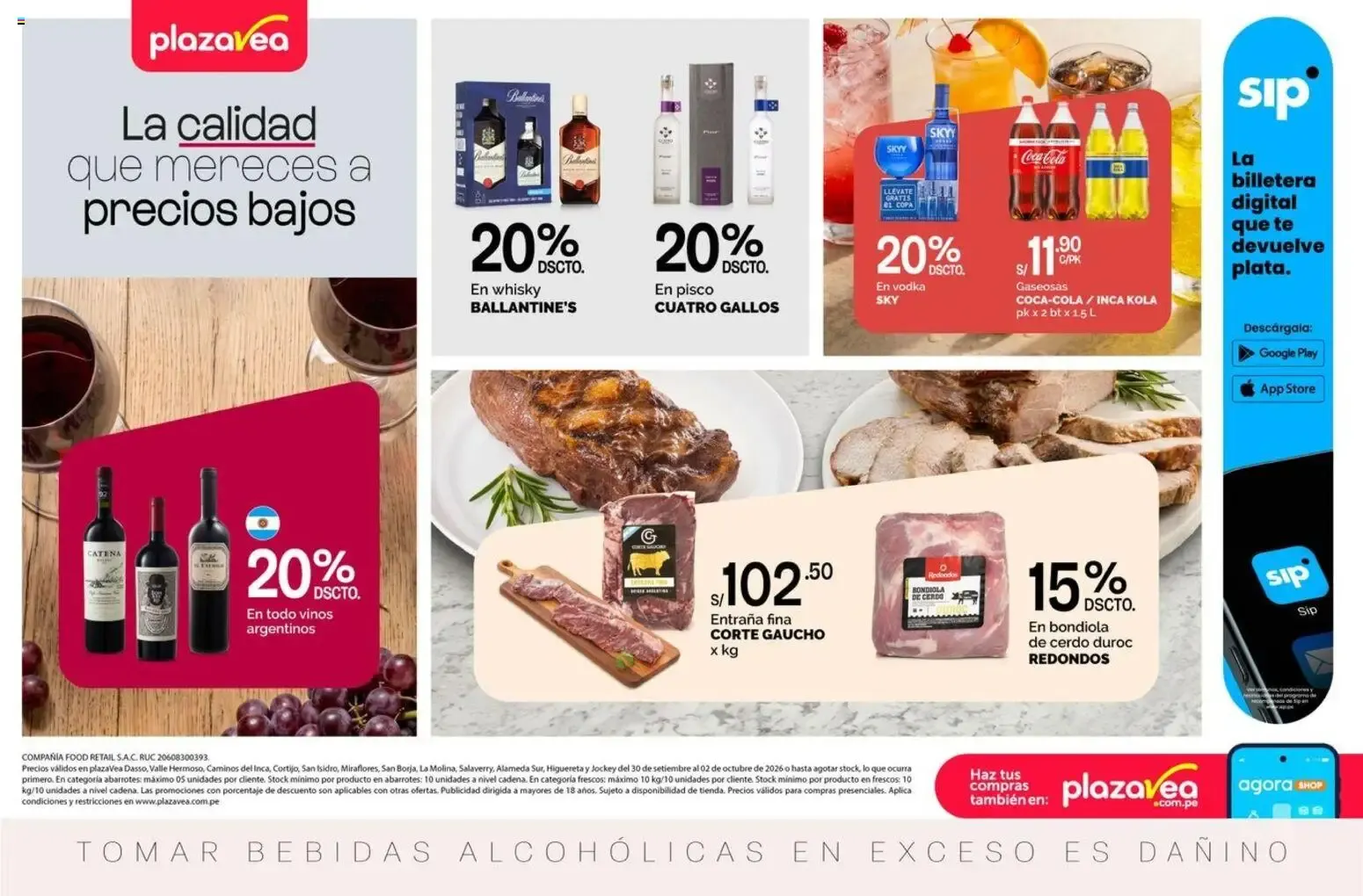 Catalogo de Catálogo de Ofertas Plaza Vea 30 de setiembre al 2 de octubre 2026 - Pag 1