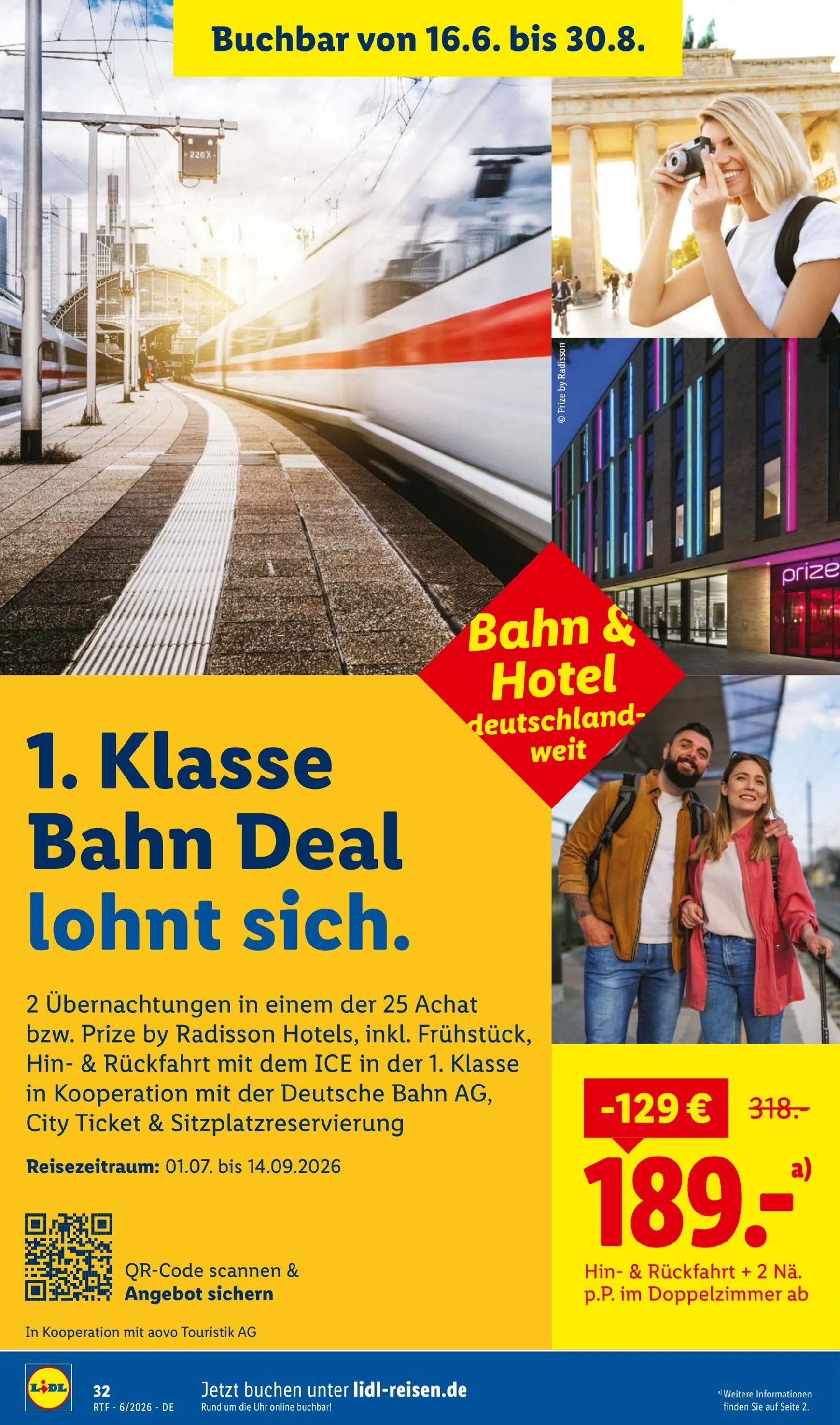 Lidl - Reise Highlights Prospekt – von Donnerstag 11.06.2026 bis Mittwoch 15.07.2026 von 13. Juni bis 15. Juli 2026 - Prospekt seite 32