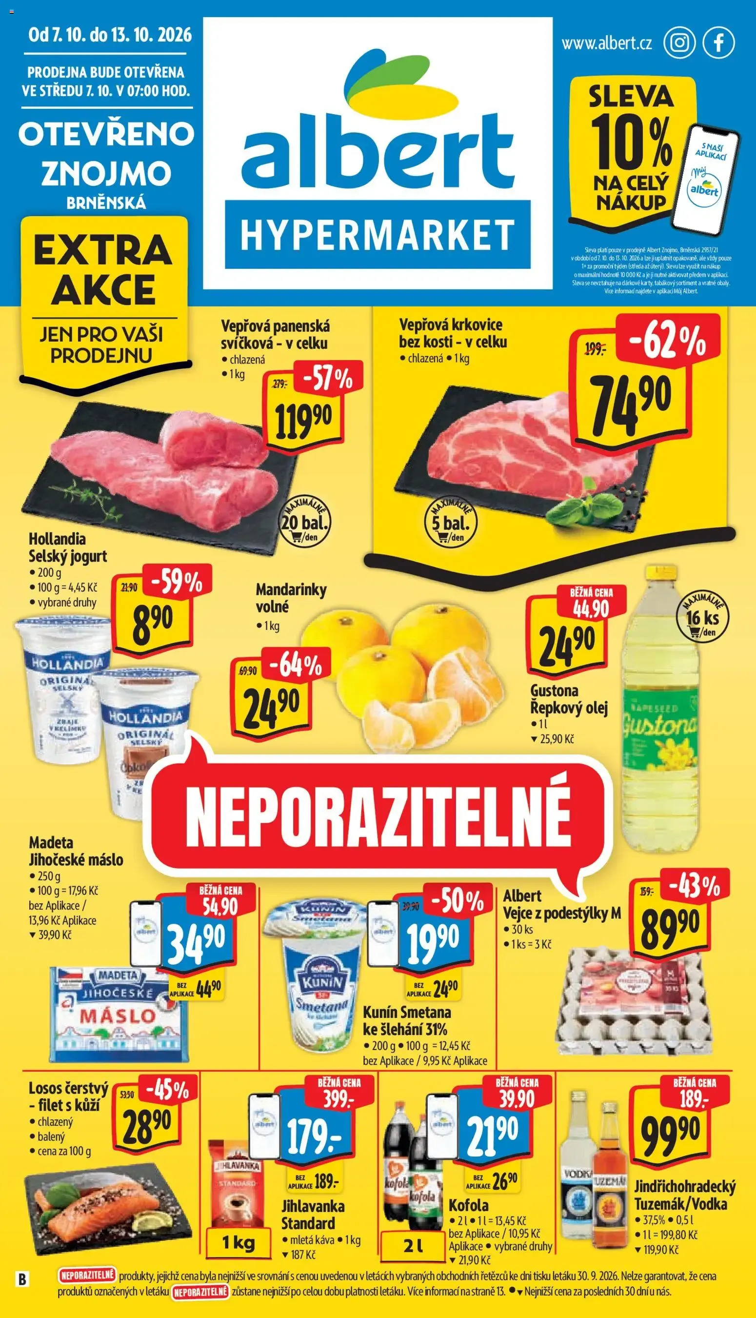 Albert leták - Hypermarket - Znojmo od 07.10.2026 - Akční leták - 7. října 13. října 2026 - Page 1