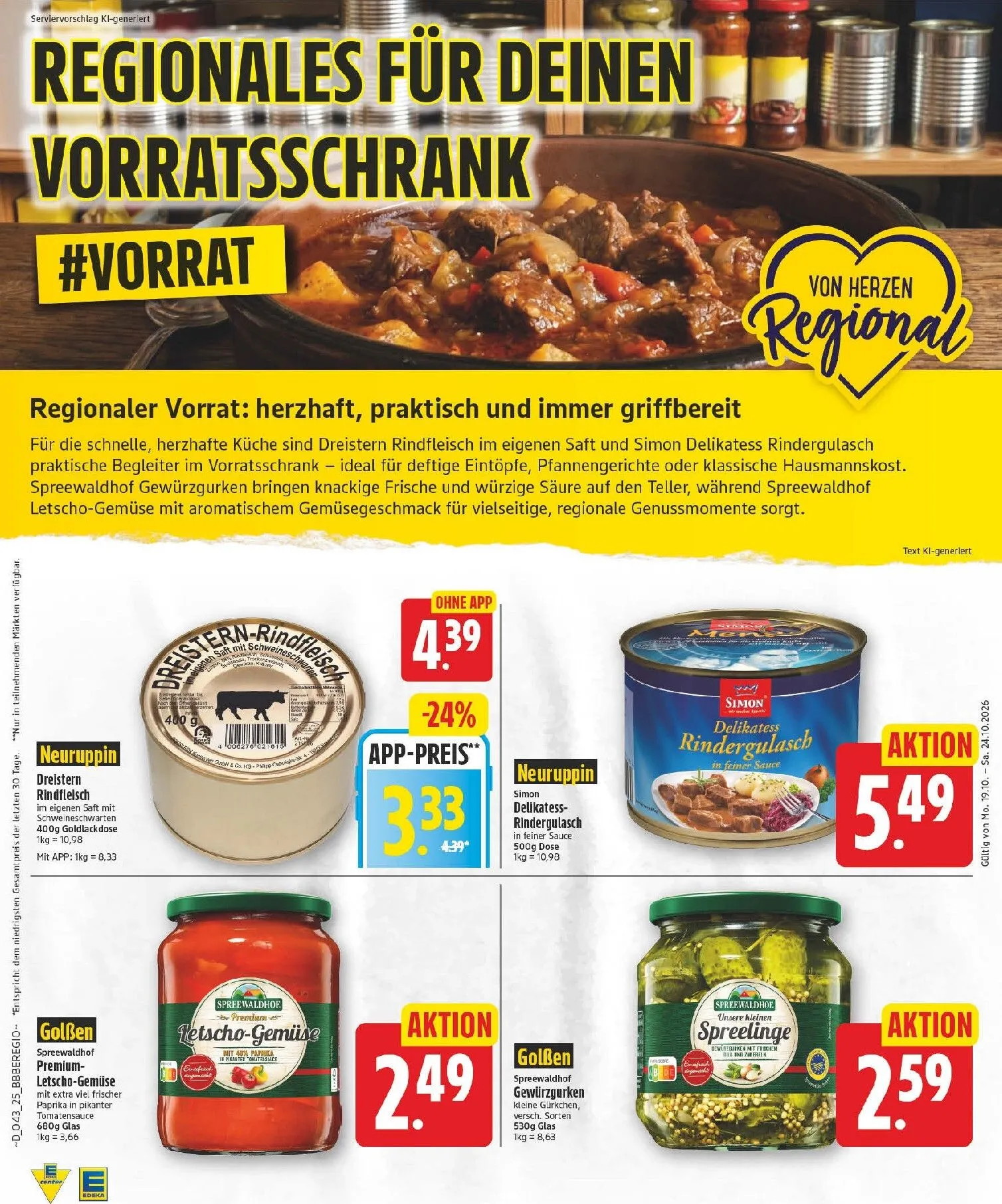 Edeka Prospekt nächste Woche – von Montag 19.10.2026 bis Samstag 24.10.2026 von 19. Oktober bis 24. Oktober 2026 - Prospekt seite 26