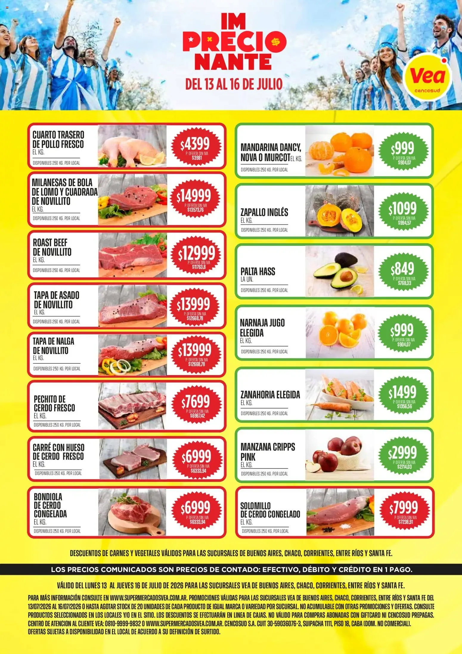 Ofertas de Vea - Volante Semanal | BA y Nea del 13/07/2026 - 16/07/2026 13 de julio al 16 de julio 2026 - Página 1 del catálogo
