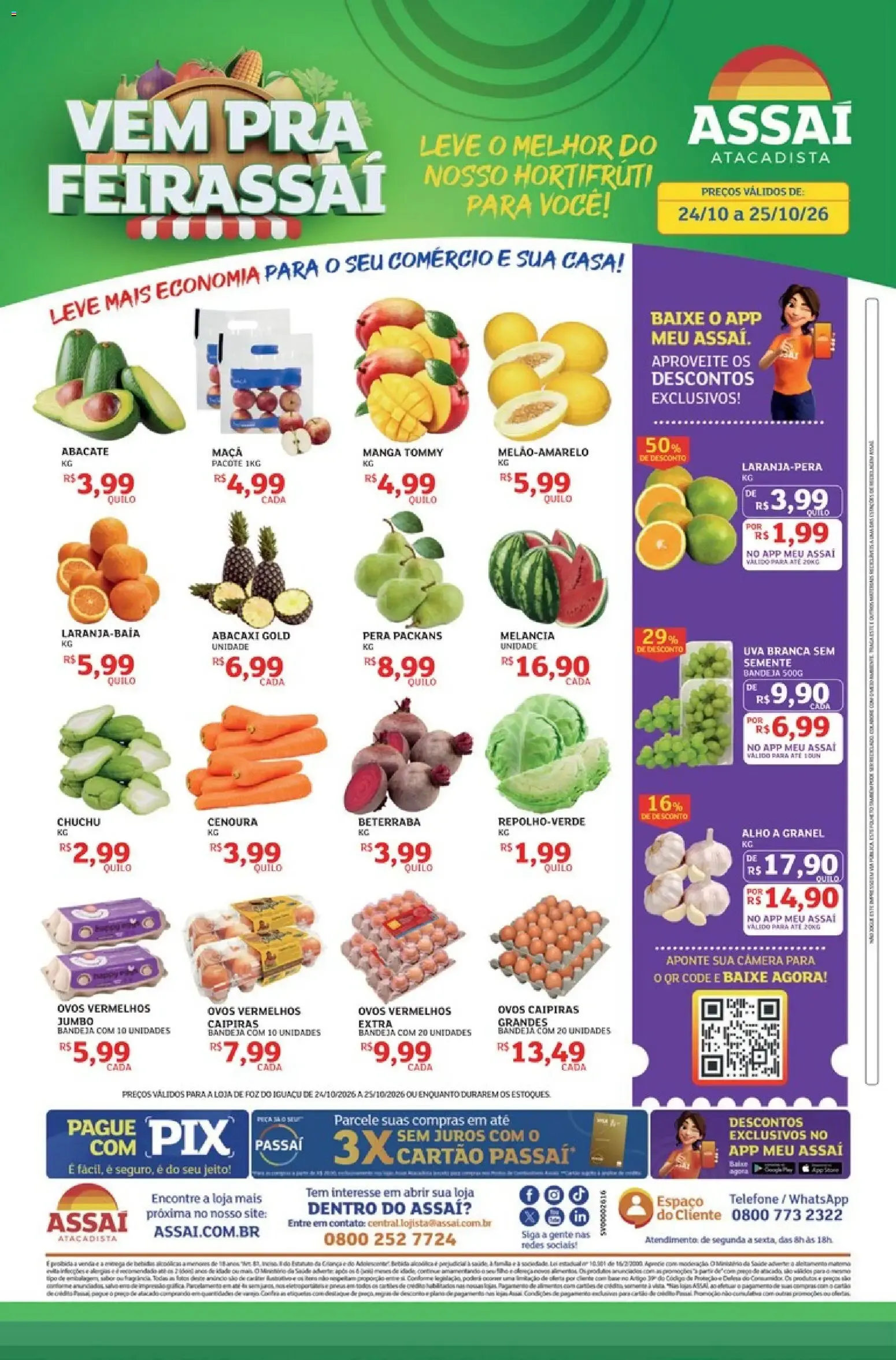 Encarte de Assaí Atacadista ofertas - PR de 24/10/2026 | Promoções Online 24 de outubro até 25 de outubro 2026 - Pagina 1