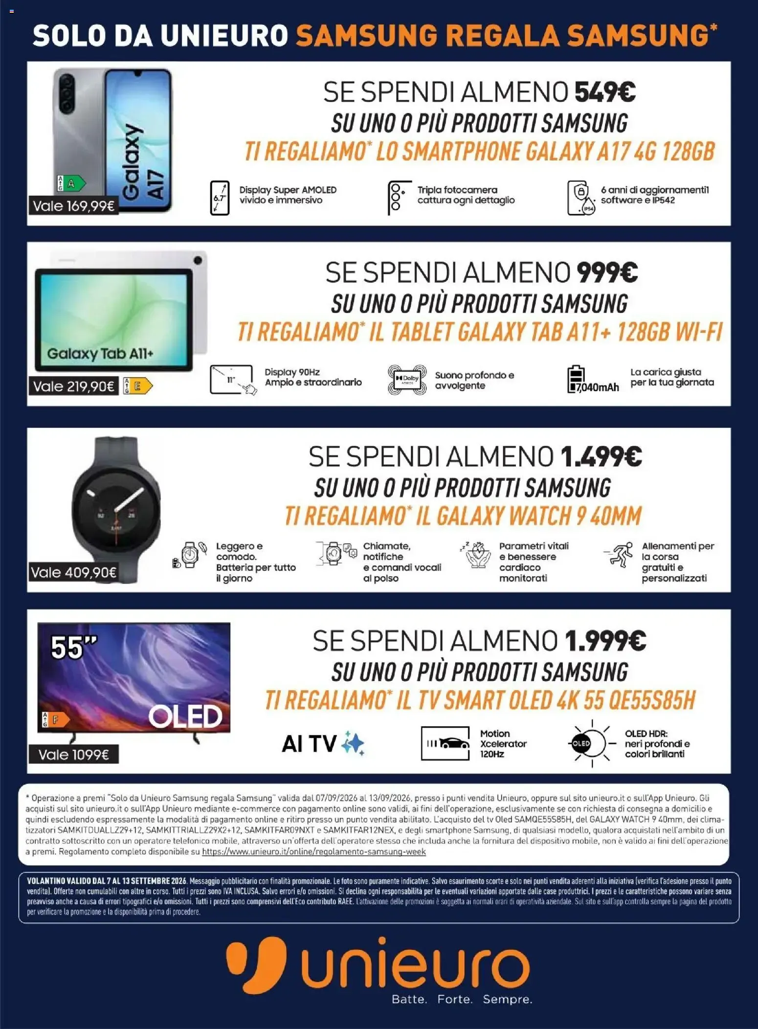 SAMSUNG REGALA SAMSUNG da 7 settembre a 13 settembre di 2026 - Pagina del volantino 12