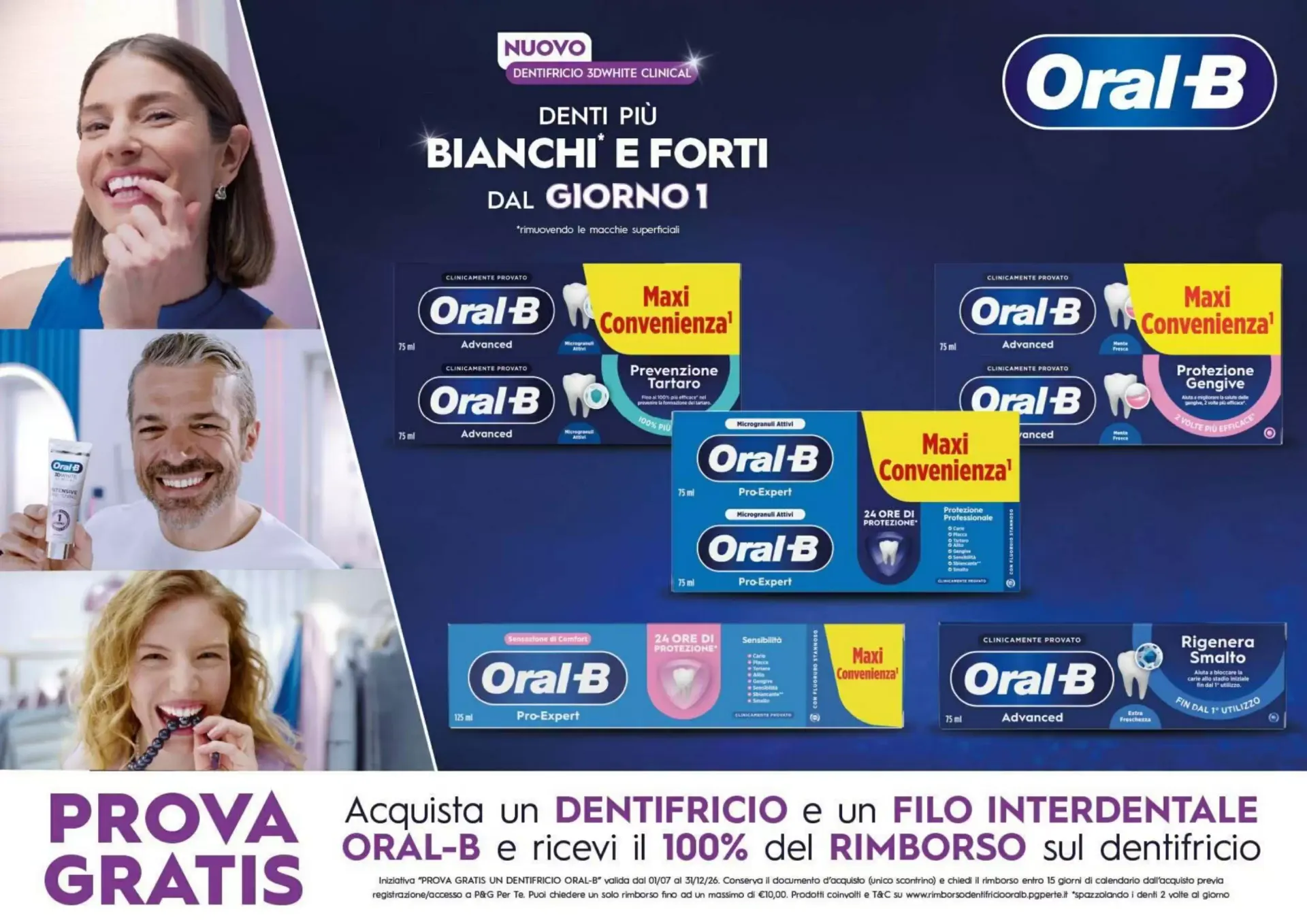Oral-B Denti Più Bianchi e Forti - Prova Gratis e Rimborso da 1 luglio a 31 dicembre di 2026 - Pagina del volantino 1