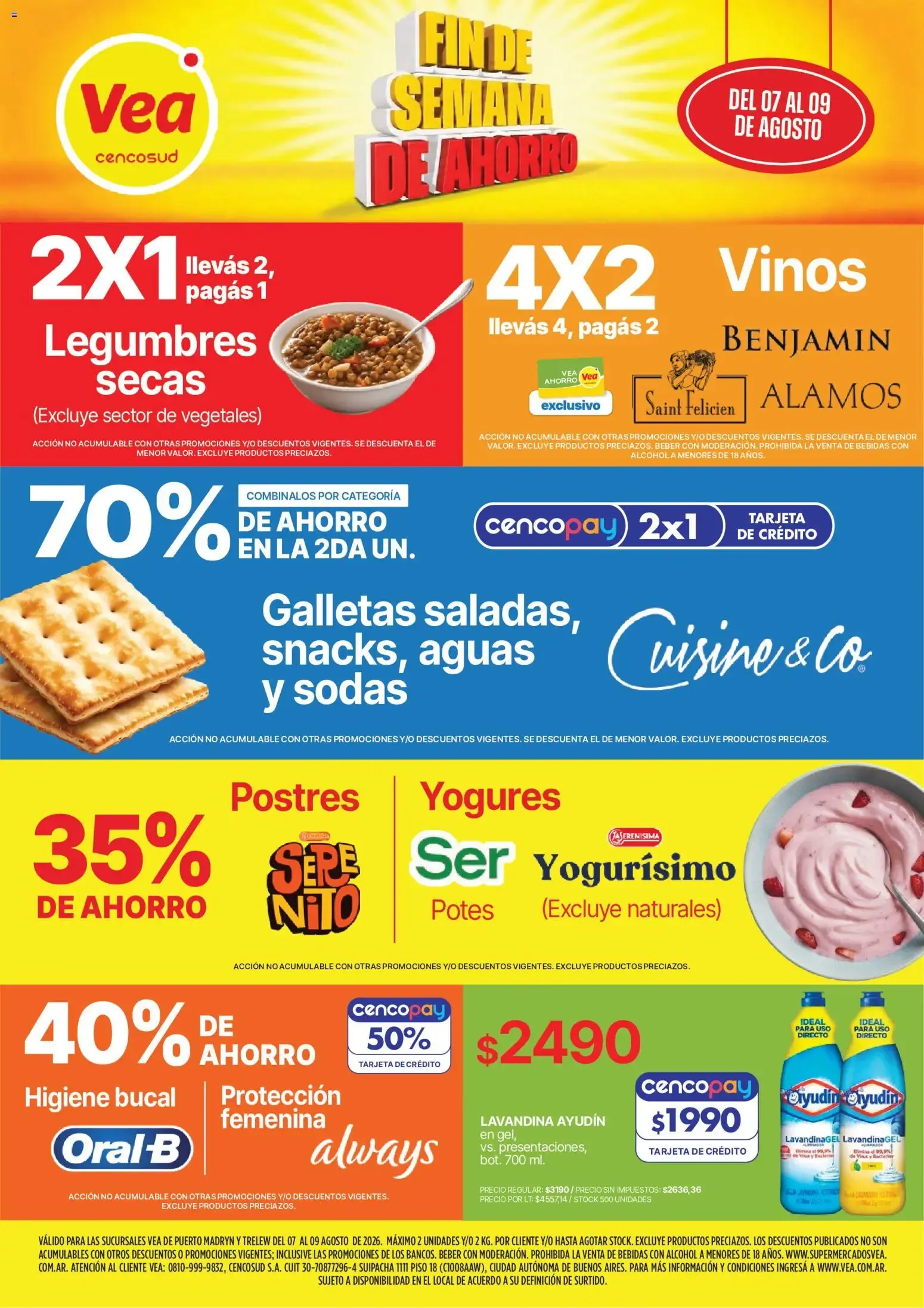 Ofertas de Vea - Volante fin de semana Chubut del 07/08/2026 - 09/08/2026 7 de agosto al 9 de agosto 2026 - Página 1 del catálogo