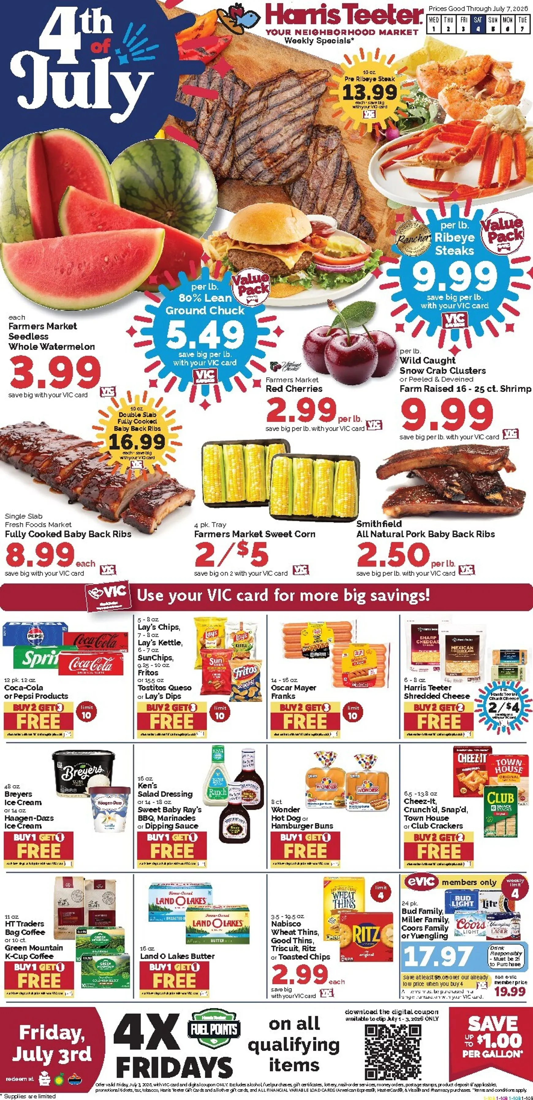 Weekly ad Current Harris Teeter leaflet valid from Wednesday 07/01/2026 to Tuesday 07/07/2026 from July 1 to July 7 2026 - Page 1