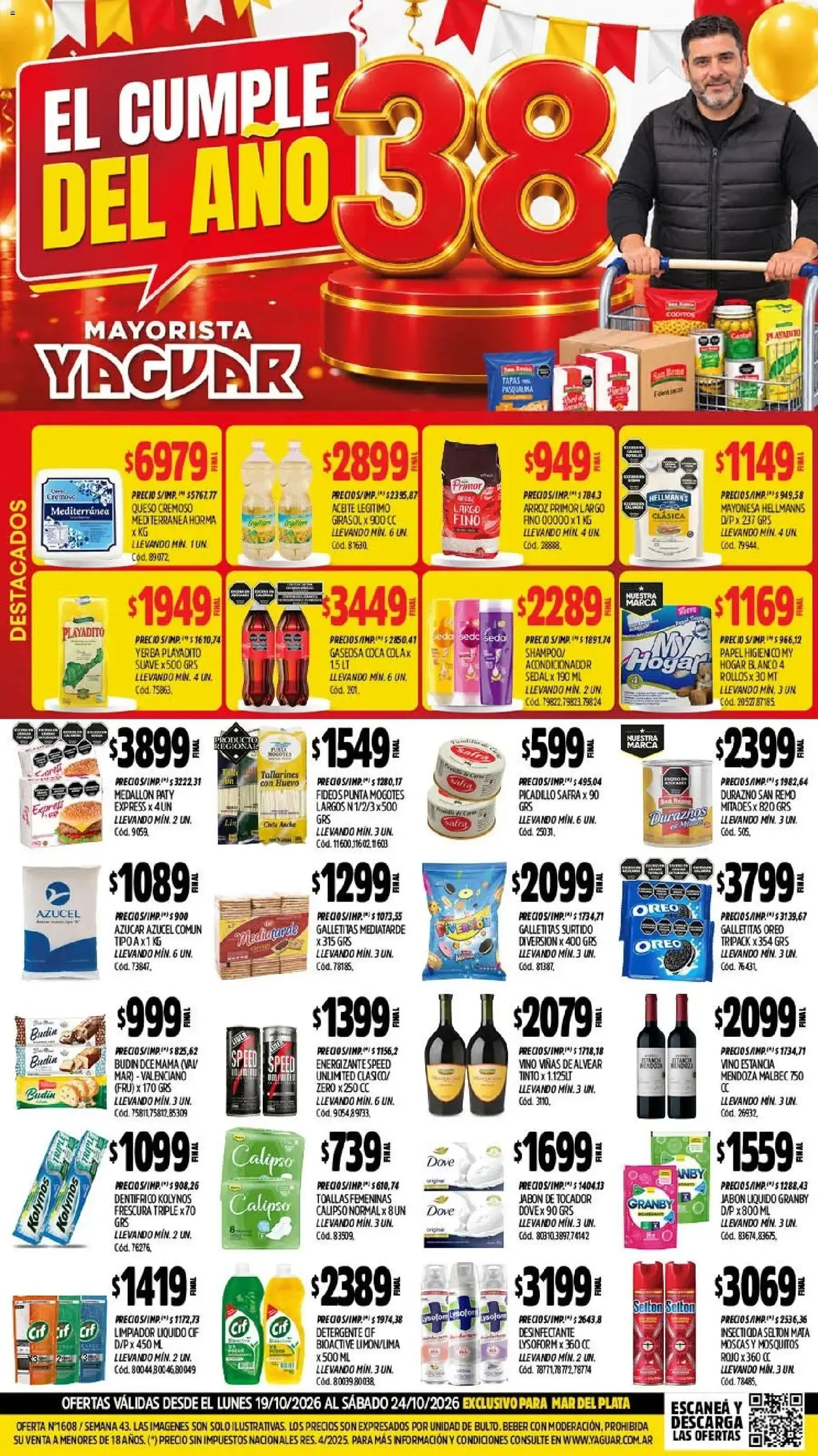 Ofertas de Mayorista Yaguar - El Cumple del Año 38 19 de octubre al 24 de octubre 2026 - Página 1 del catálogo