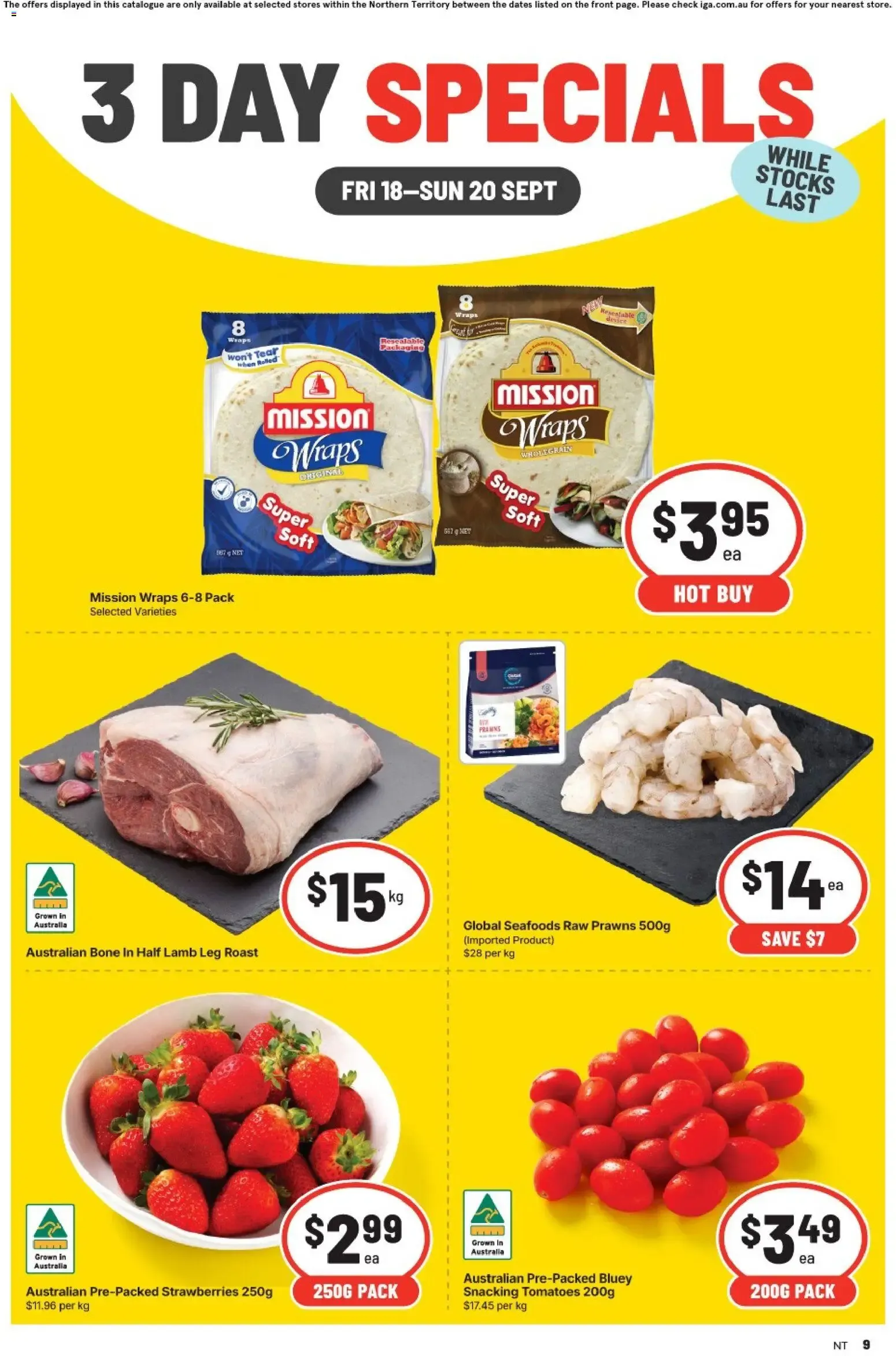 3 DAY SPECIALS - Catalogue valid from 18 September to 20 September 2026 - page 1