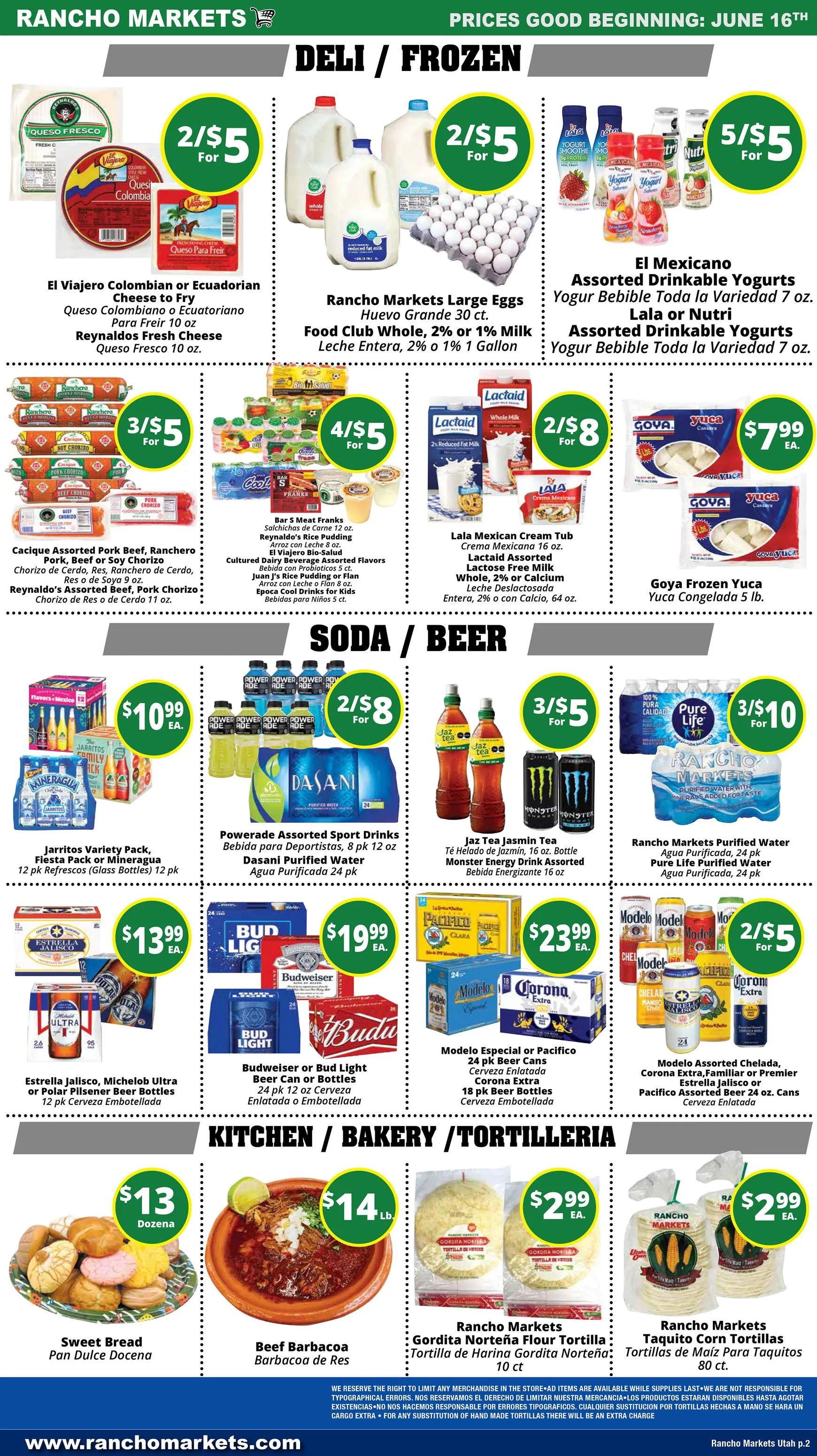 Weekly ad Current Rancho Markets leaflet valid from Tuesday 06/16/2026 to Monday 06/22/2026 from June 16 to June 22 2026 - Page 2