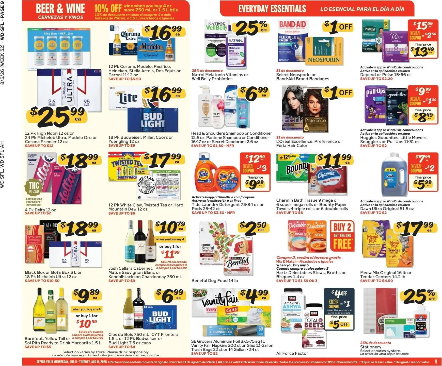 Weekly ad Current Winn-Dixie leaflet valid from Wednesday 08/05/2026 to Tuesday 08/11/2026 from August 5 to August 11 2026 - Page 9