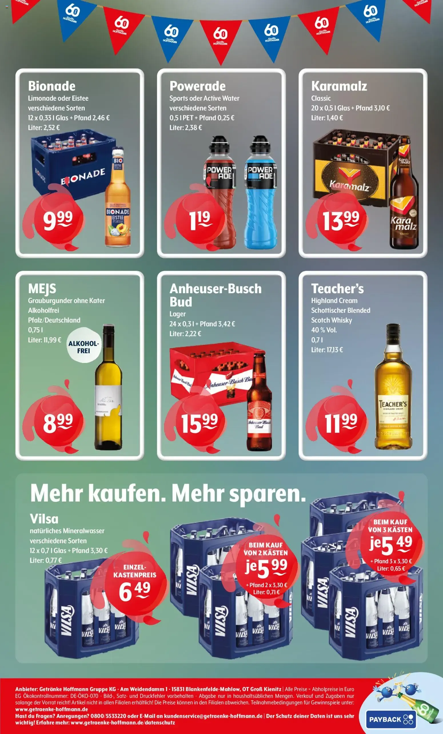 Getränke Hoffmann: Jubiläumsdeals (60 Jahre) von 10. August bis 15. August 2026 - Prospekt seite 8