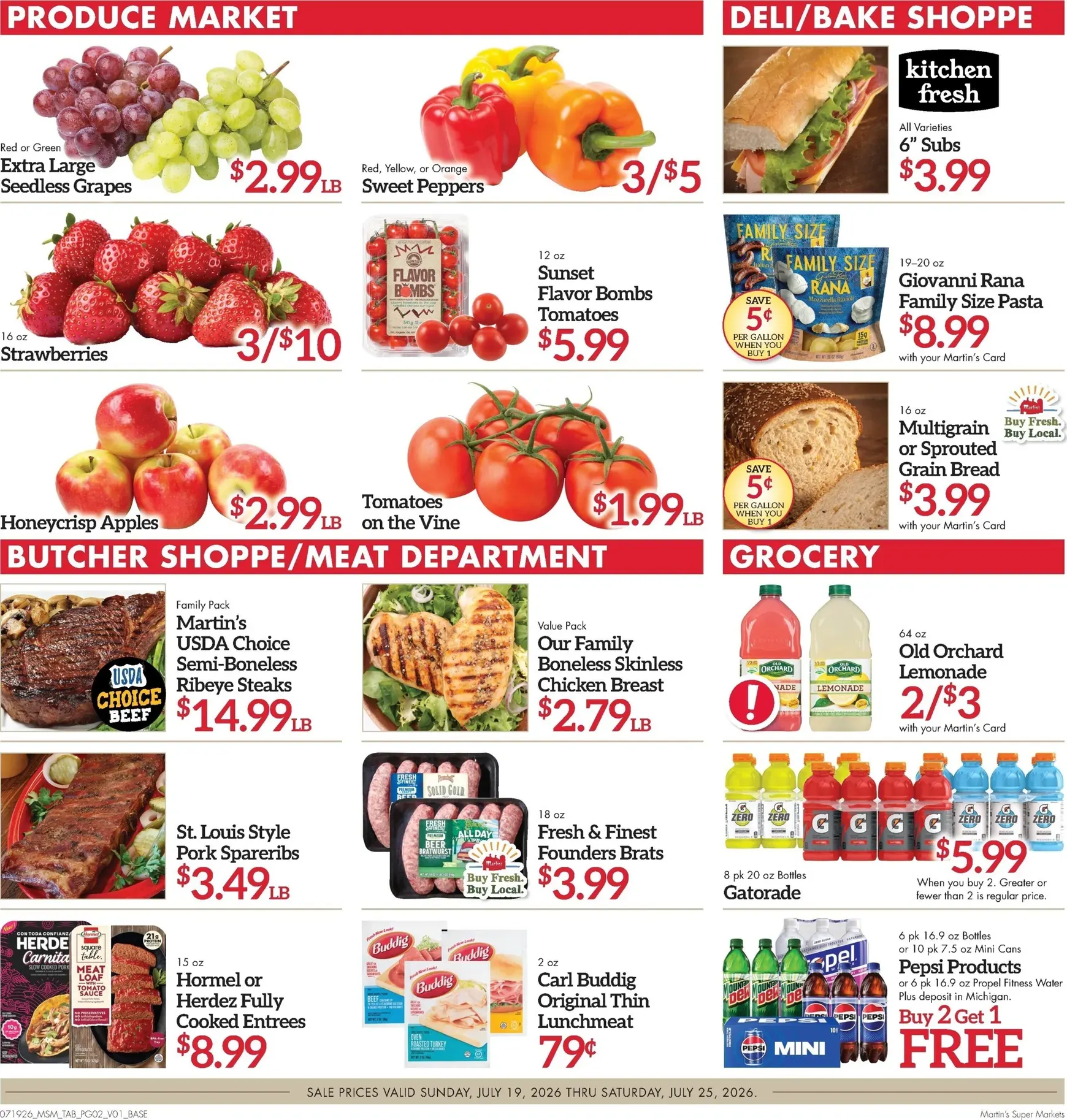 Weekly ad Current Martin's Super Markets - Next Ad leaflet valid from Sunday 07/19/2026 to Saturday 07/25/2026 from July 19 to July 25 2026 - Page 2
