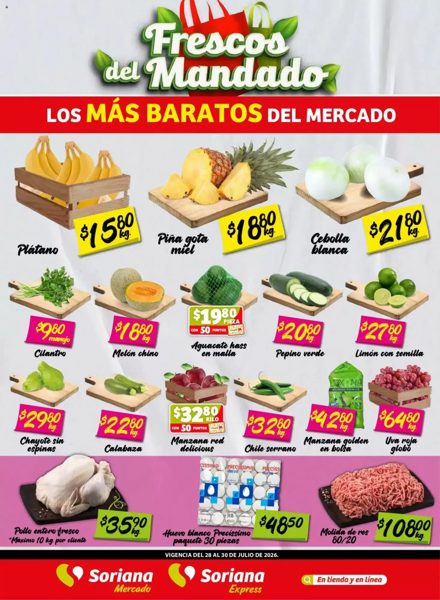 Catálogo de Frescos del Mandado LOS MÁS BARATOS DEL MERCADO 28 de julio al 30 de julio 2026 - Pagina 1