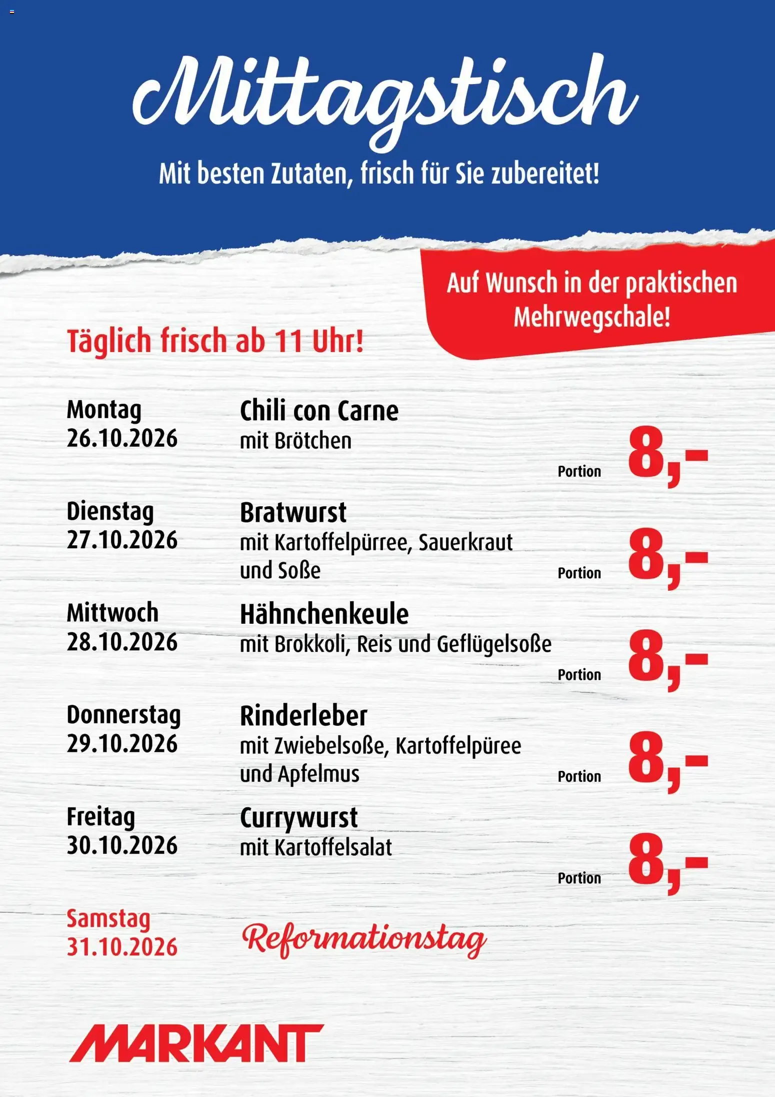 Markant Mittagstisch (ab 26.10.2026) zum Blättern
