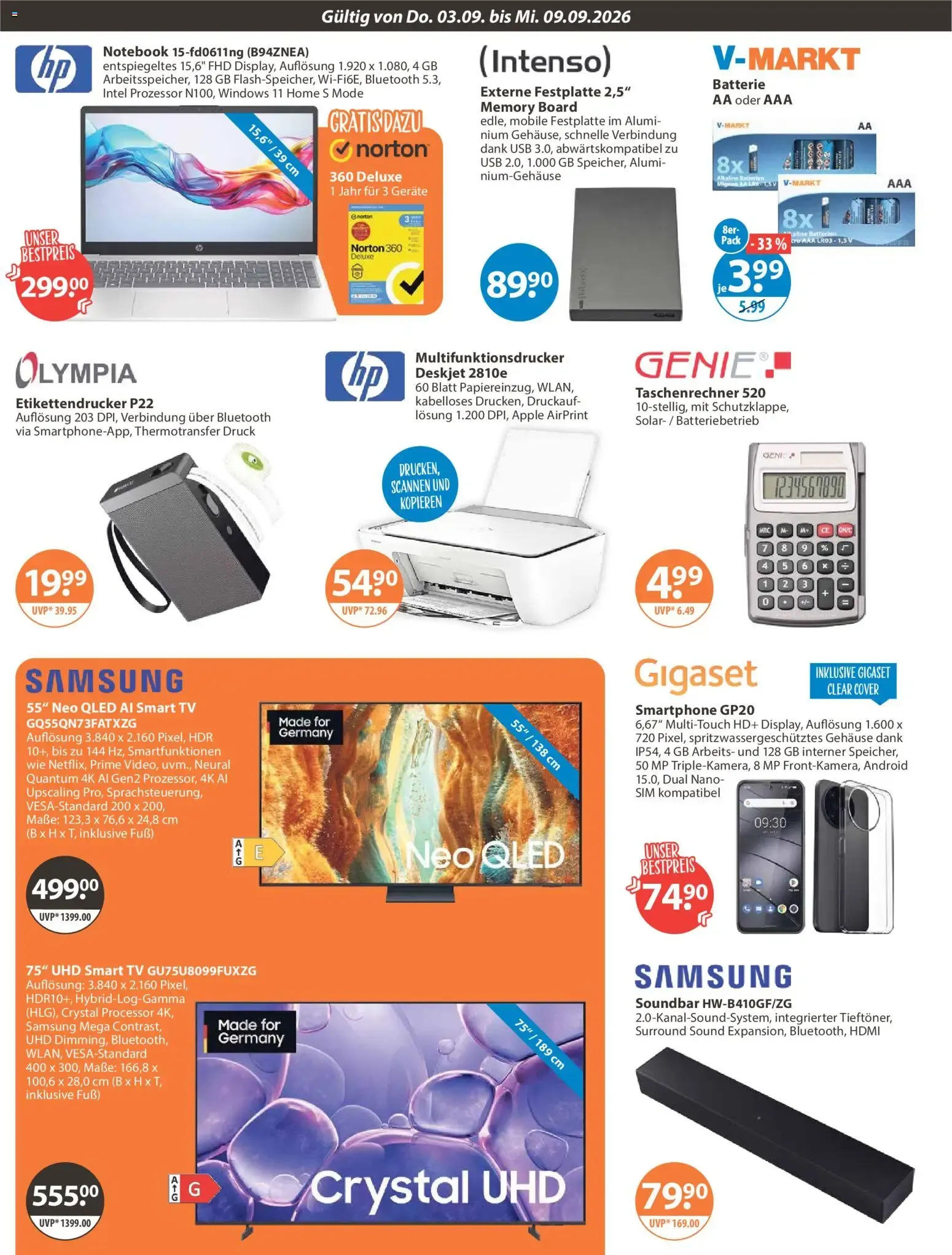 Angebote V-Markt Angebote (ab 03.09.2026) von 3. September bis 9. September 2026 - Prospekt seite 20