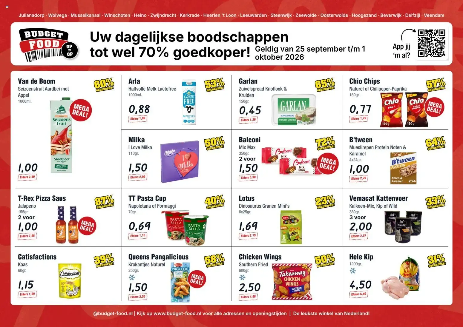Uw dagelijkse boodschappen tot wel 70% goedkoper! van 25 september tot 1 oktober 2026 - Folder pagina 1