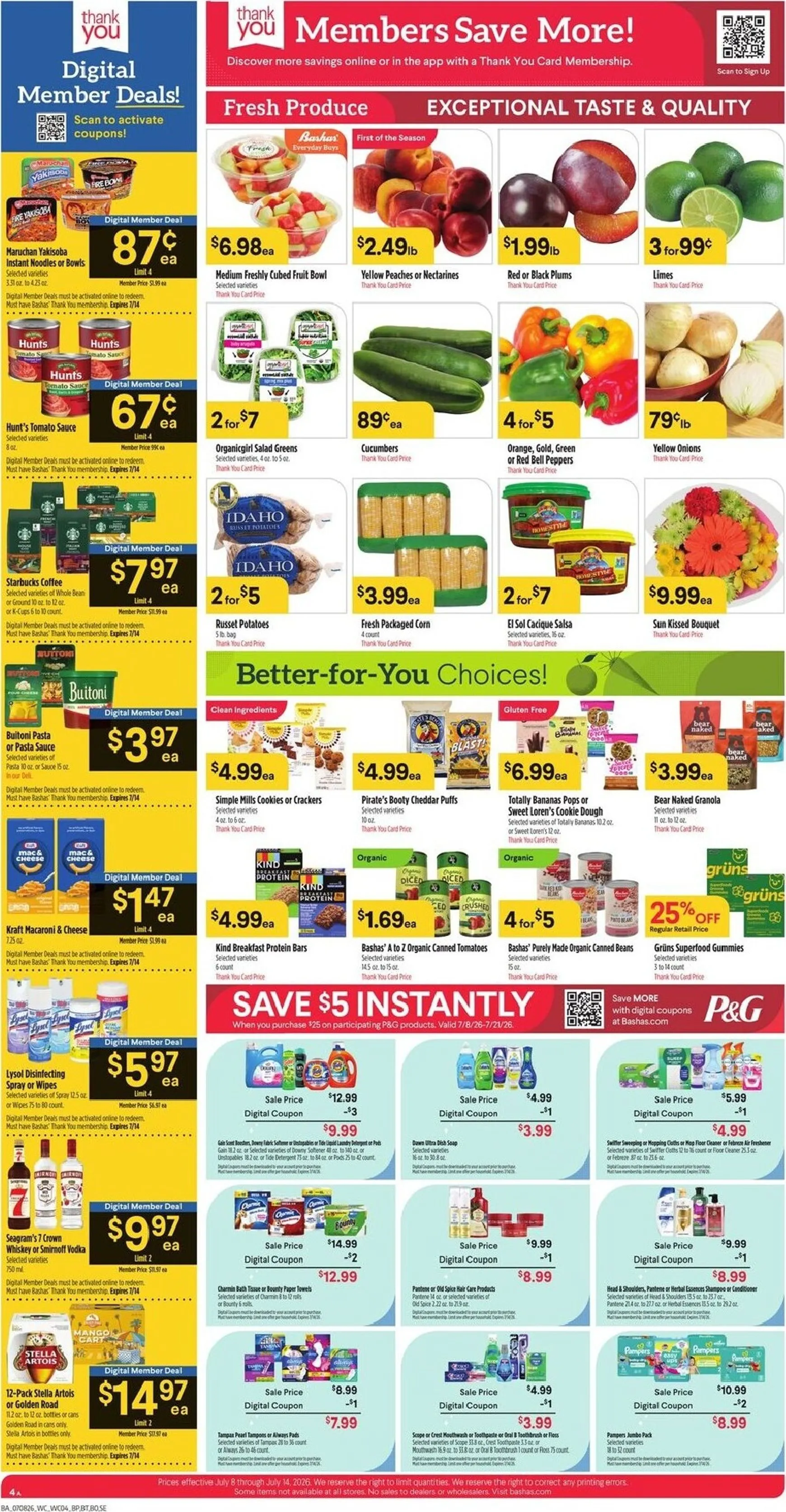 Weekly promotion Current Bashas' leaflet valid from Wednesday 07/08/2026 to Tuesday 07/14/2026 spanning from July 8 to July 14 2026 - Page 4 for Catalogue 365