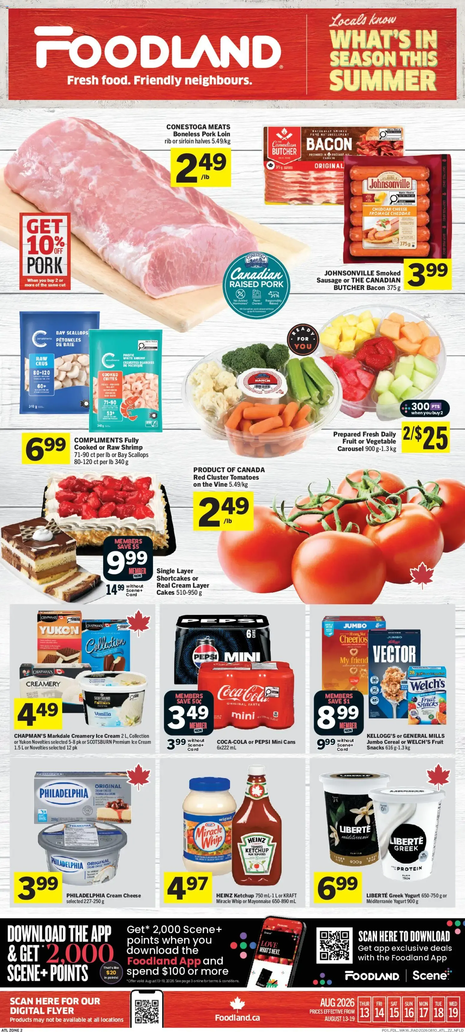 Foodland weekly flyer / circulaire from Aug 13, 2026 > weekly specials & deals from August 13 to August 19 2026 - flyer page 1