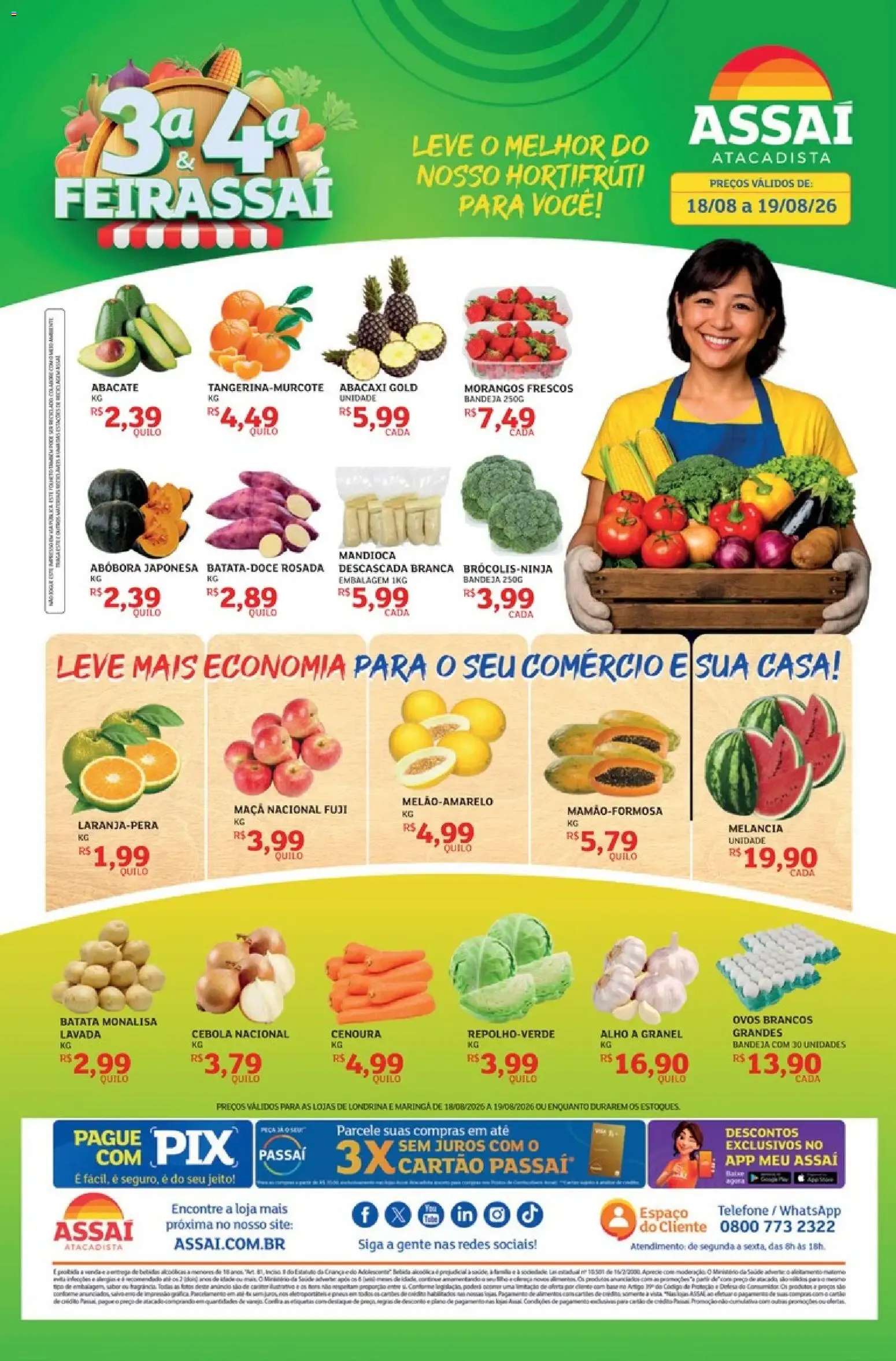 Encarte de Assaí Atacadista - Feirassáí de Hortifrúti 18 de agosto até 19 de agosto 2026 - Pagina 1