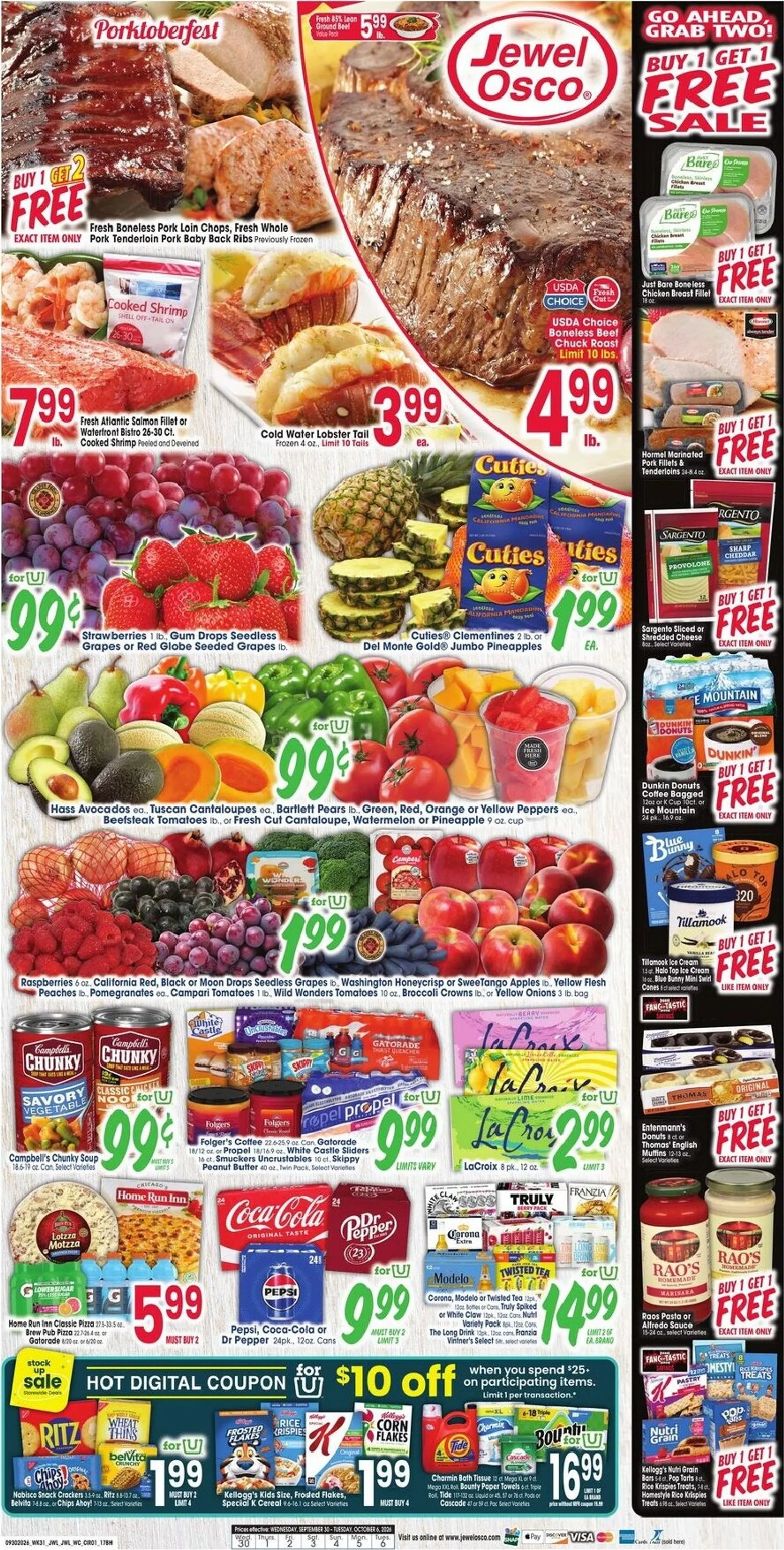 Current Jewel-Osco leaflet valid from Wednesday 09/30/2026 to Tuesday 10/06/2026