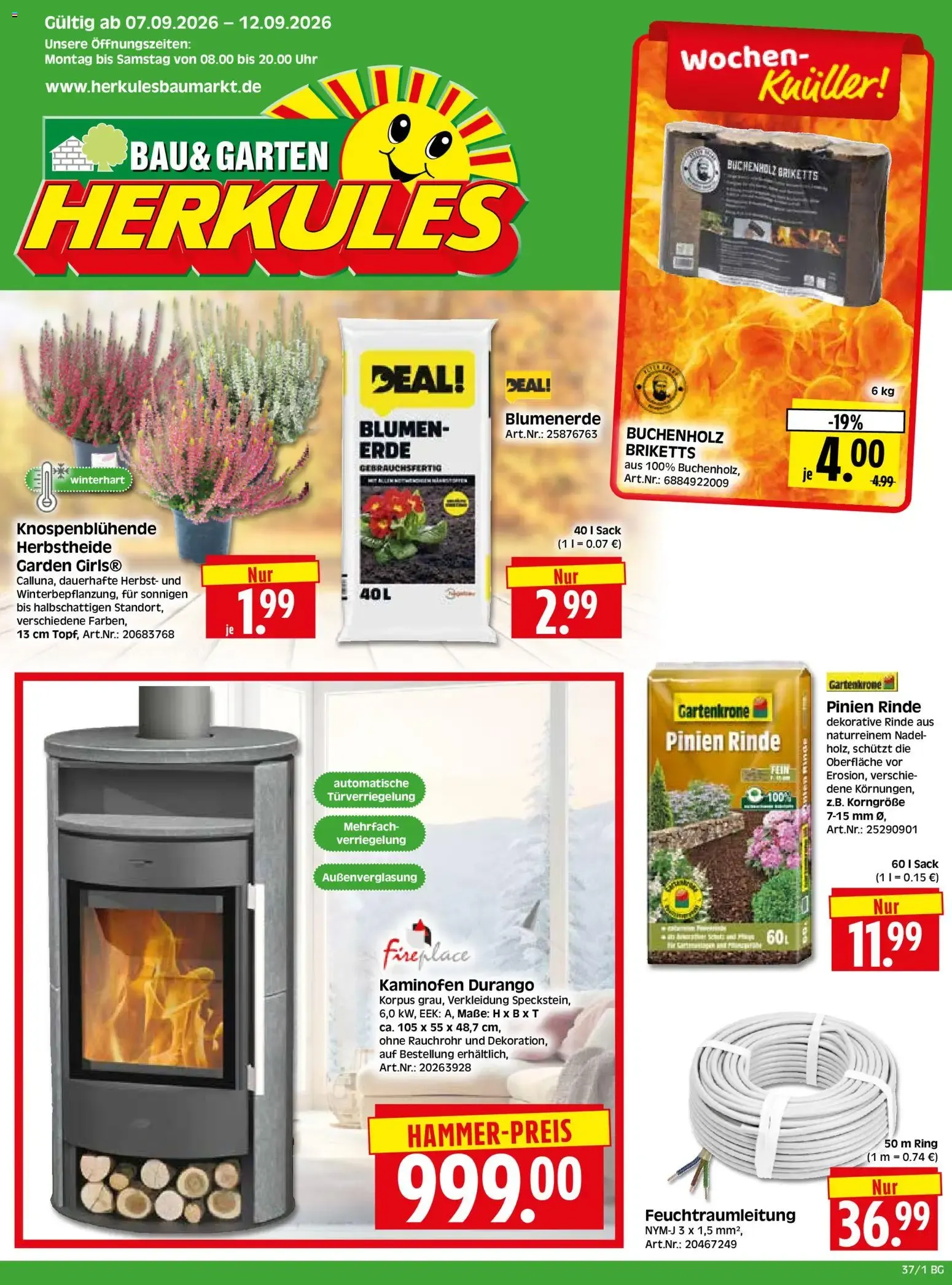 HERKULES Bau & Garten (ab 07.09.2026) zum Blättern von 7. September bis 12. September 2026 - Prospekt seite 1