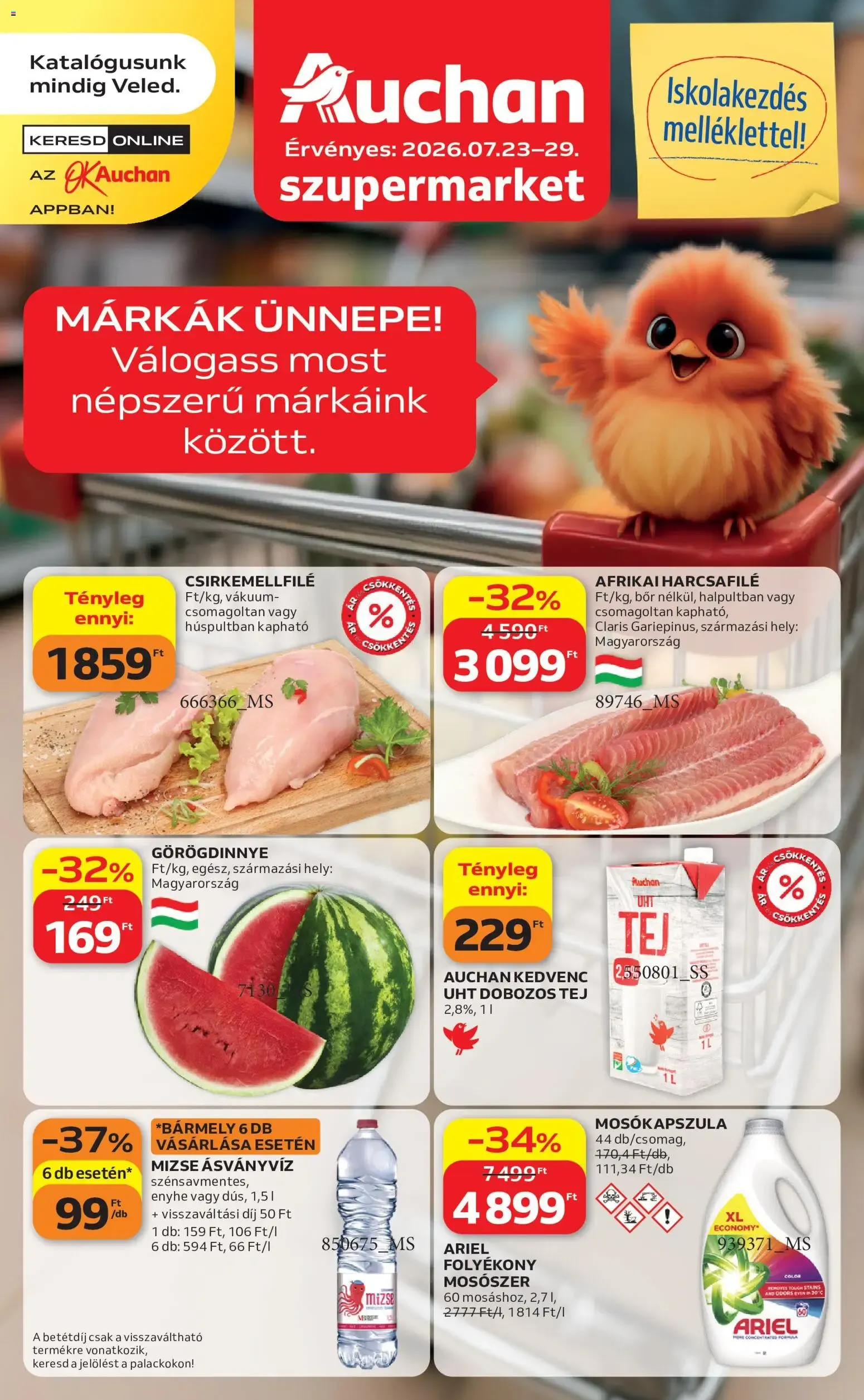 Katalógus Auchan Szupermarket akciós újság - 2026.07.23. -tól/töl > akció, lapozható szórólap 🛍️ július 23.-tól július 29.-ig 2026. - Oldal 1
