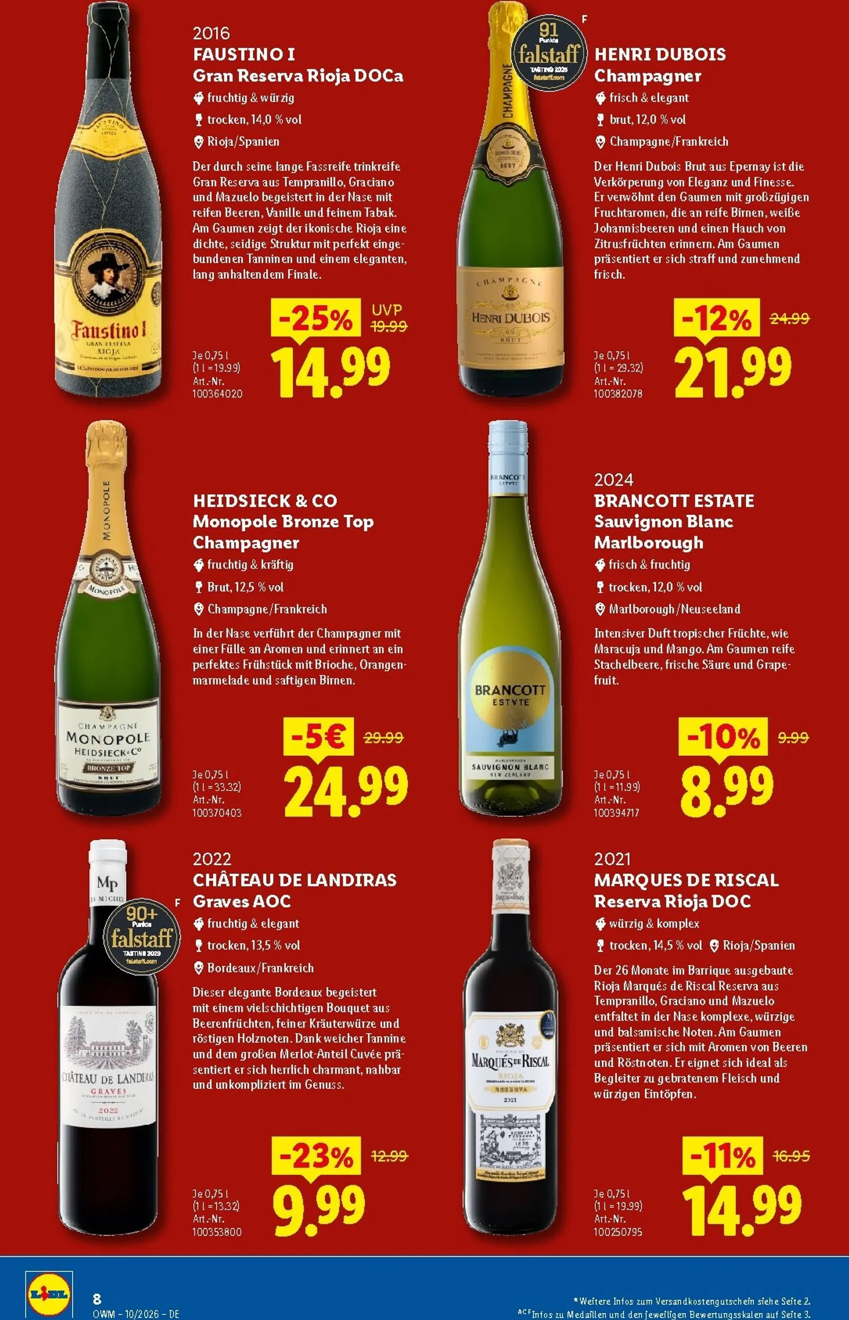 Lidl - Wein & Spirituosen Prospekt – von Donnerstag 01.10.2026 bis Samstag 31.10.2026 von 1. Oktober bis 31. Oktober 2026 - Prospekt seite 8