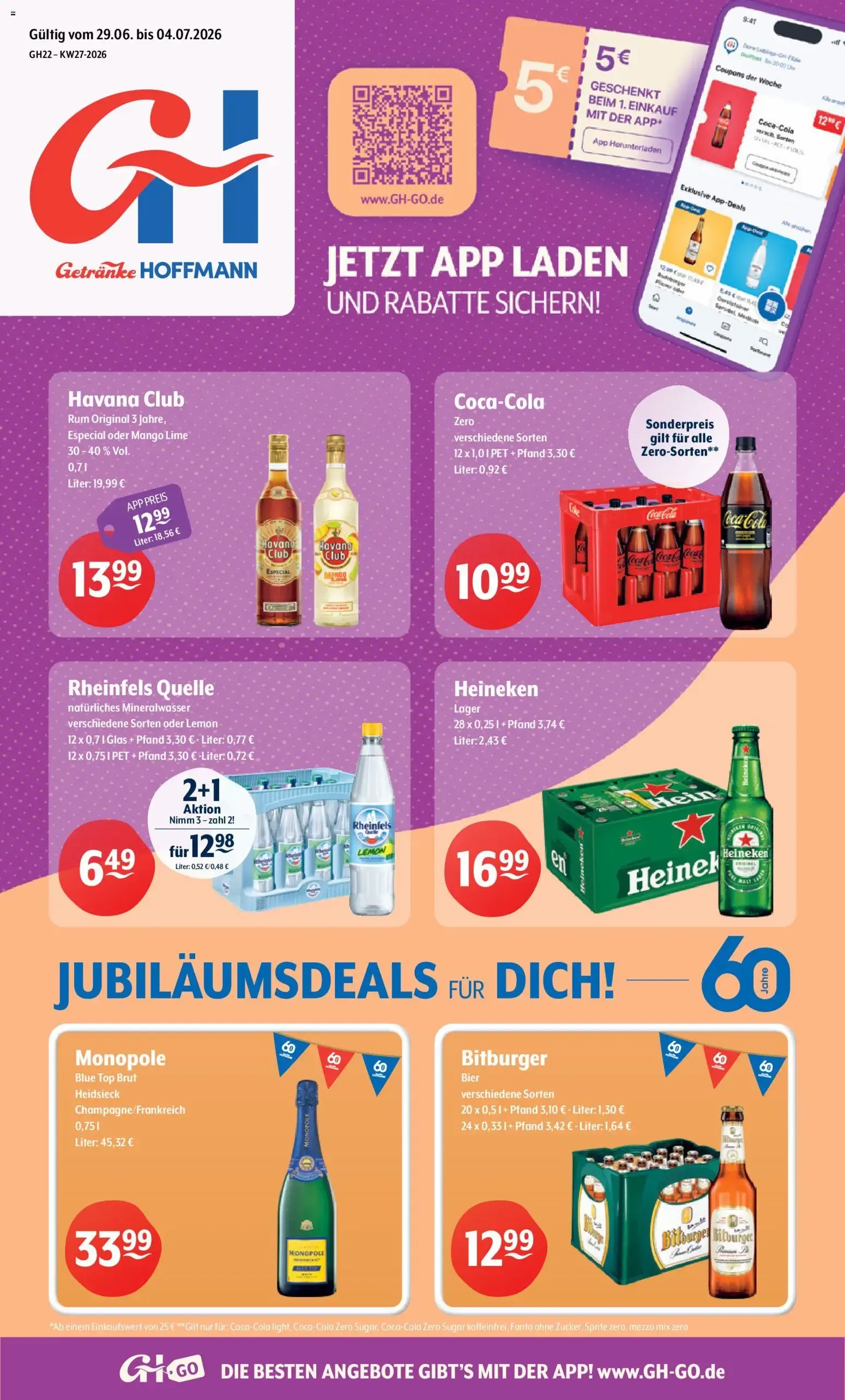 Getränke Hoffmann - Nordrhein - Westfalen (ab 29.06.2026) zum Blättern von 29. Juni bis 4. Juli 2026 - Prospekt seite 1