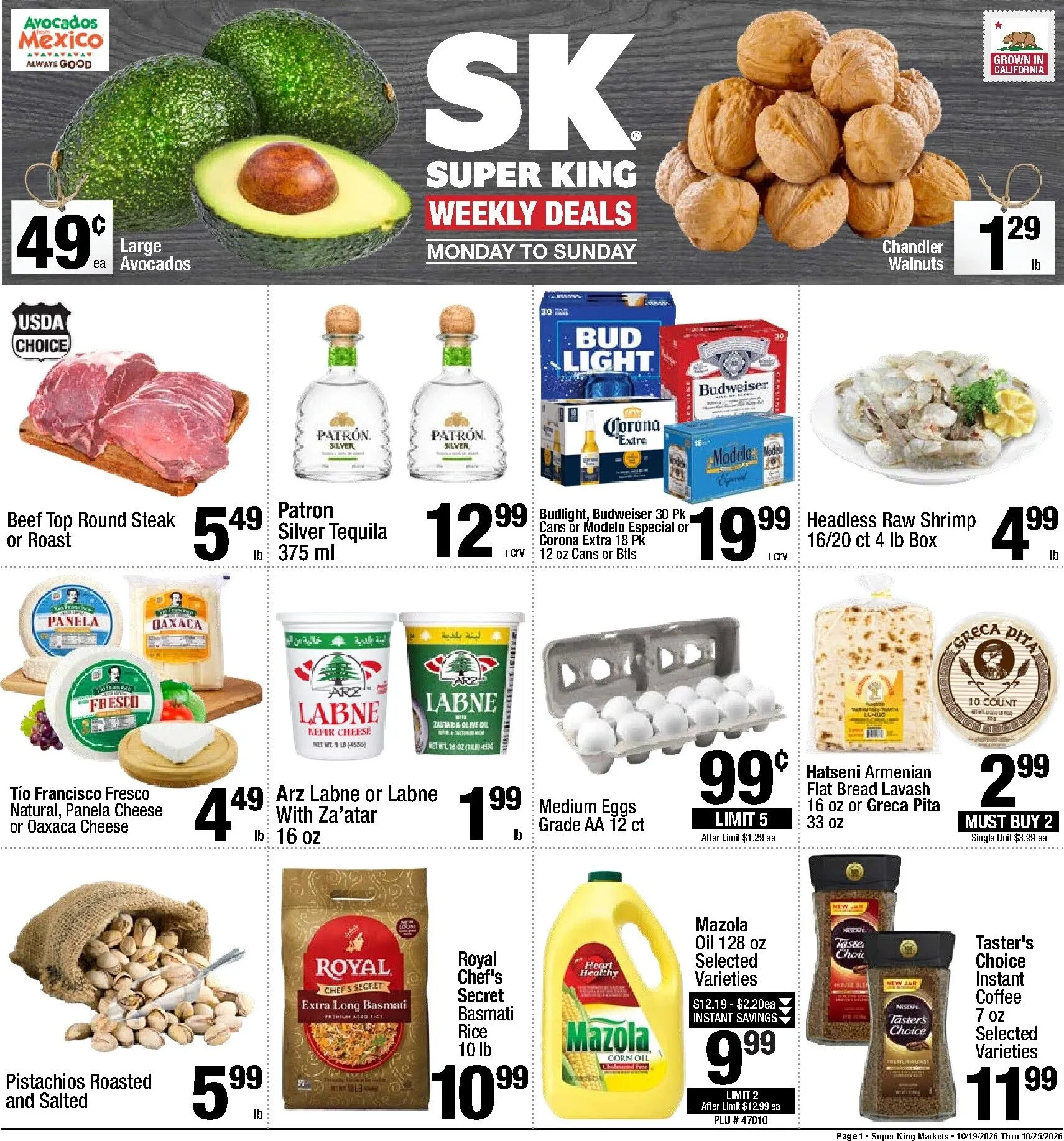 Current Super King leaflet valid from Monday 10/19/2026 to Sunday 10/25/2026