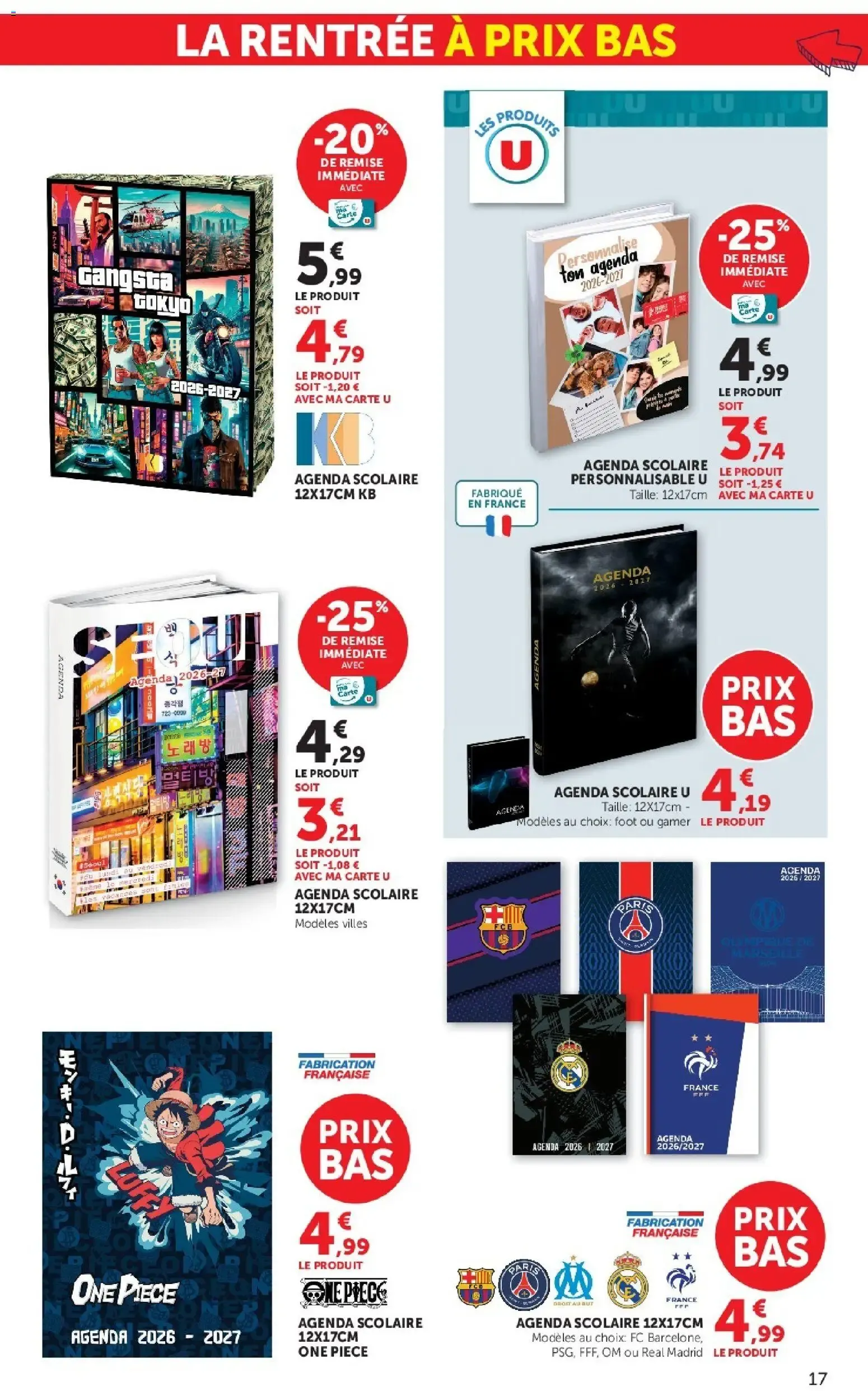 Hyper U - La rentrée à prix bas à partir du 15/07/2026 - promo en ligne du 15 juillet au 9 août 2026 - Catalogue page 17
