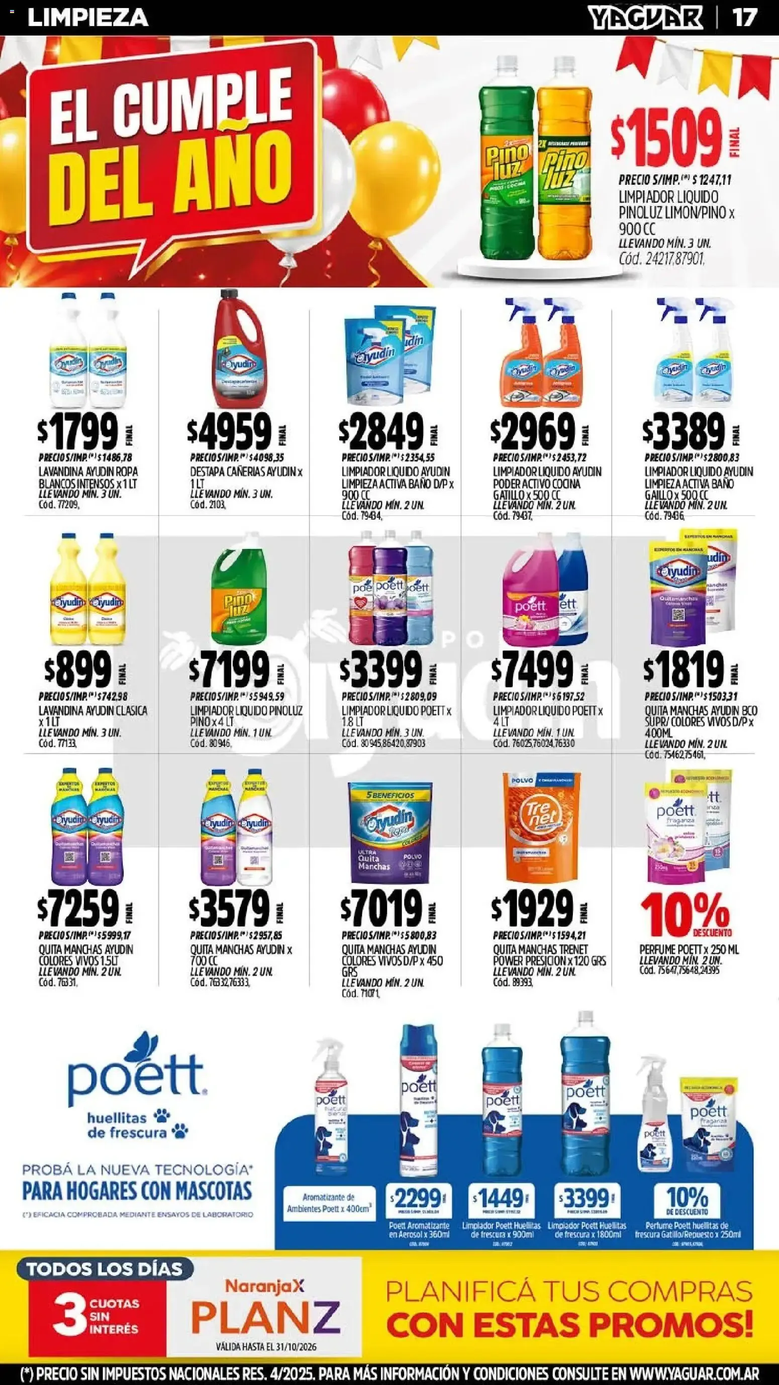 Ofertas de Mayorista Yaguar - El Cumple del Año 38 26 de octubre al 1 de noviembre 2026 - Página 19 del catálogo