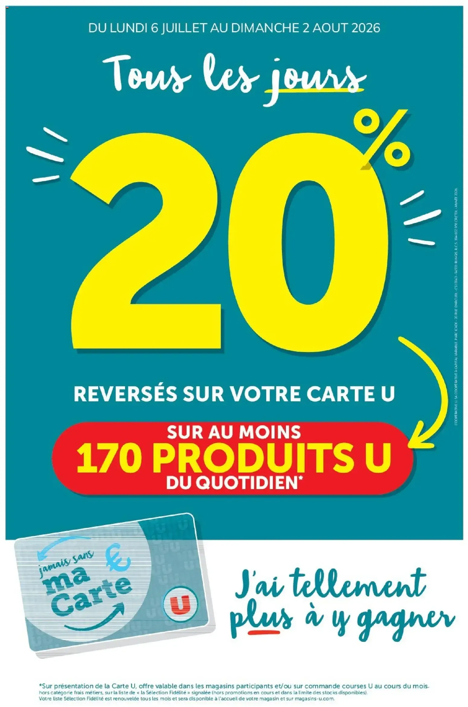 Hyper U - Ma sélection Carte U Juillet à partir du 06/07/2026 - promo en ligne du 6 juillet au 2 août 2026 - Catalogue page 1