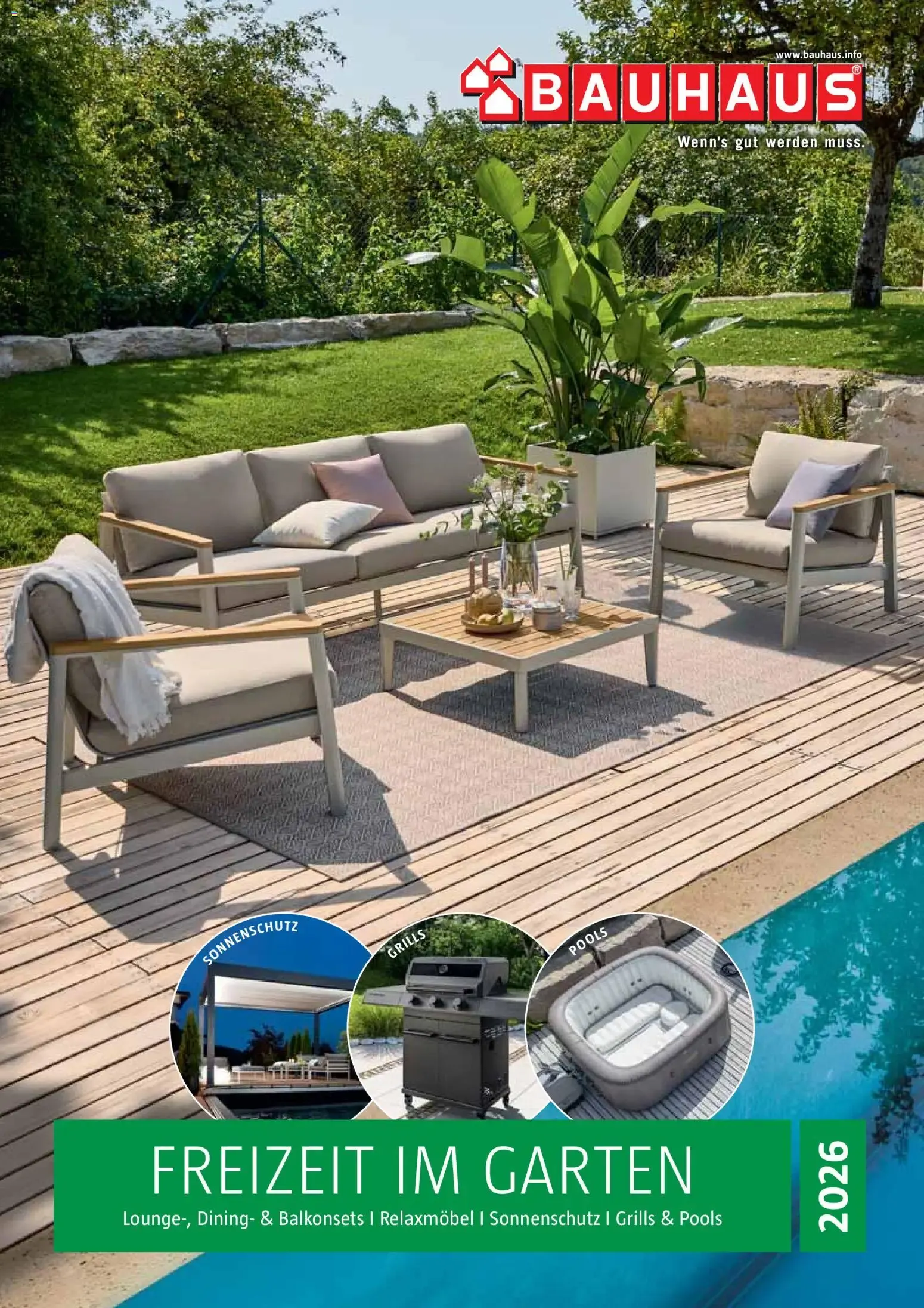 Bauhaus Freizeit im Garten (ab 02.03.2026) zum Blättern von 2. März bis 30. Juni 2026 - Prospekt seite 1