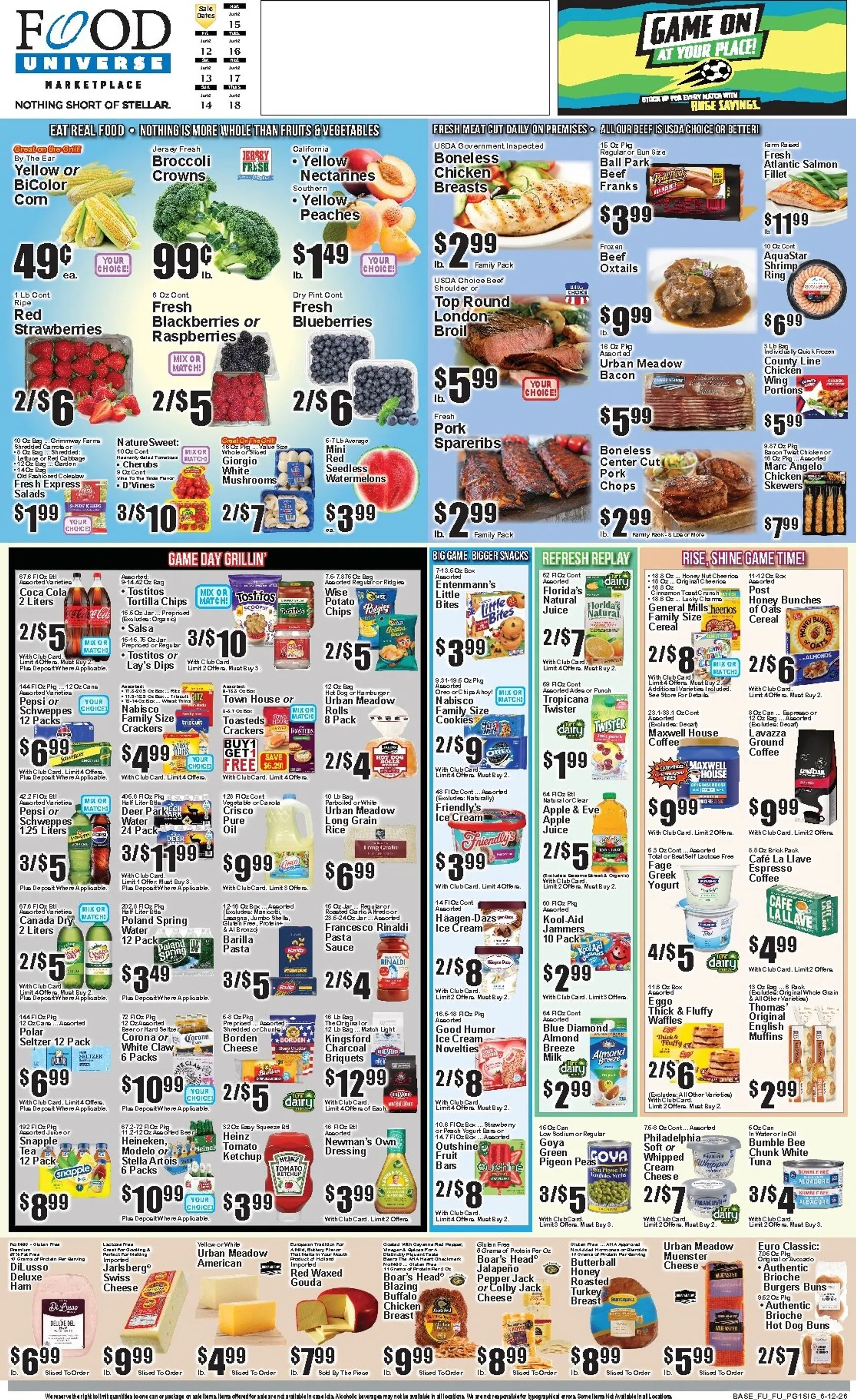 Weekly ad Current Food Universe leaflet valid from Friday 06/12/2026 to Thursday 06/18/2026 from June 12 to June 18 2026 - Page 1