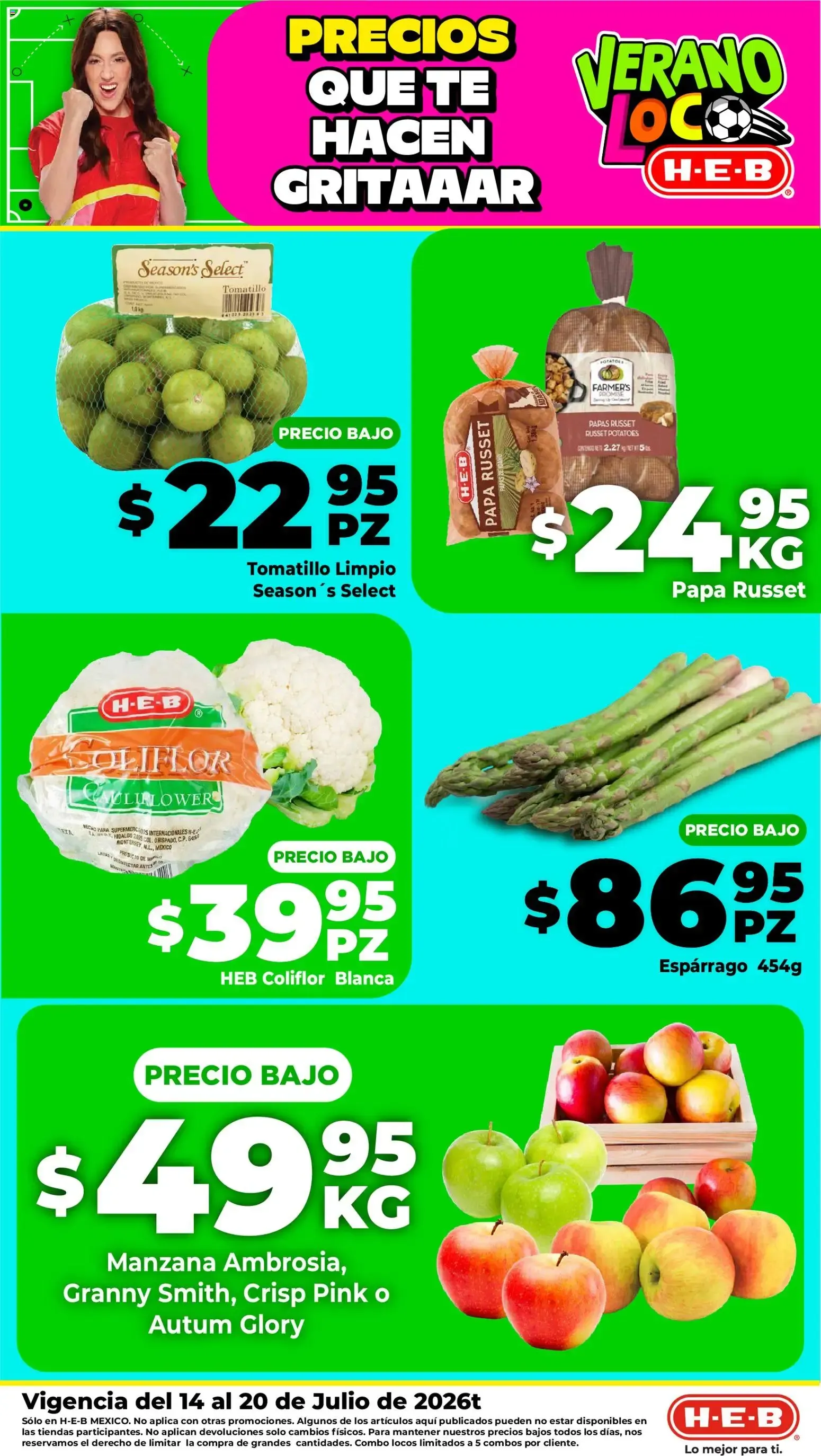 Catálogo de H-E-B folleto Fruta y venduras (14/07/2026 - 20/07/2026) - catálogo en línea 14 de julio al 16 de julio 2026 - Pagina 2