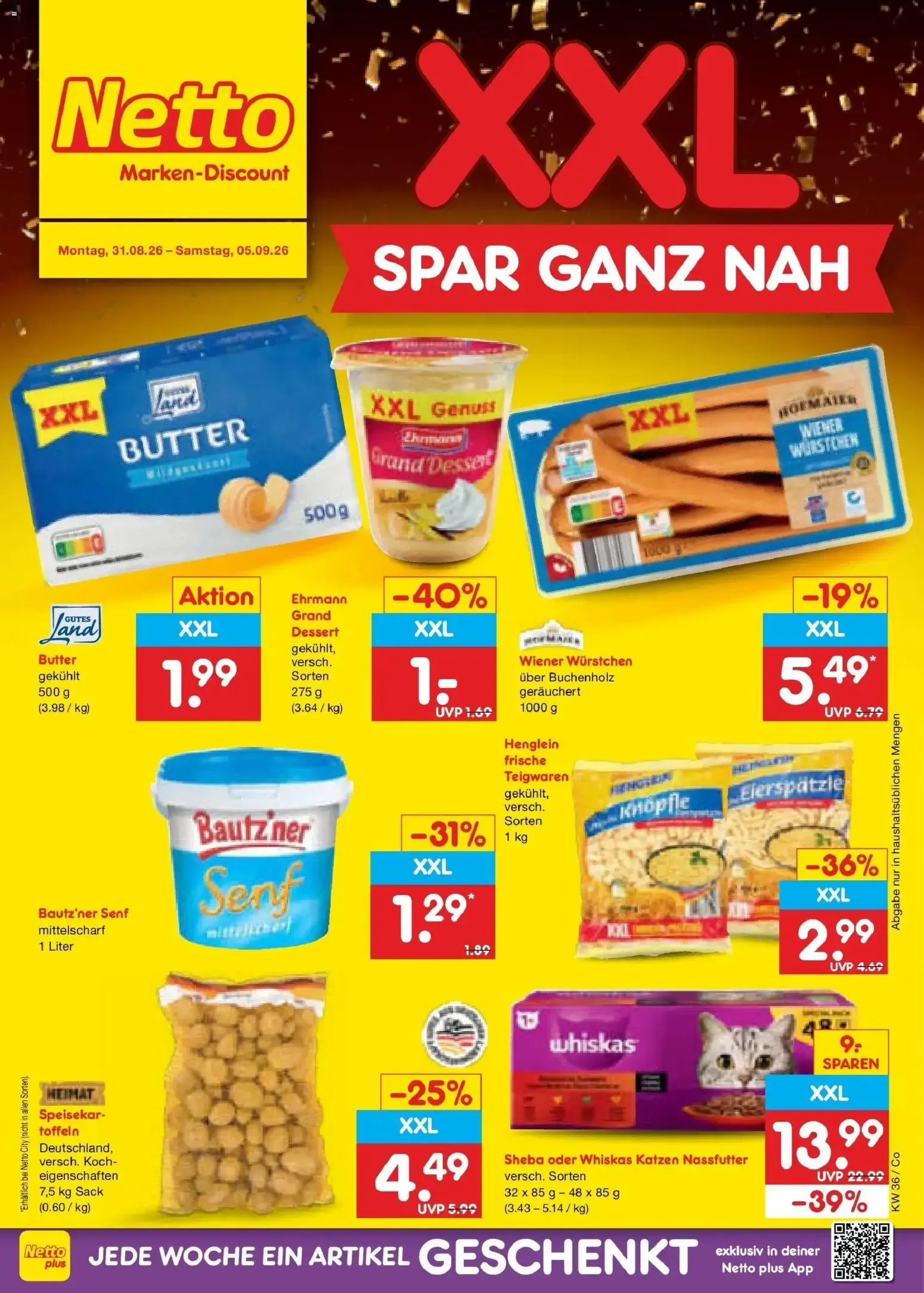 Netto Marken-Discount XXL SPAR GANZ NAH von 31. August bis 5. September 2026 - Prospekt seite 1