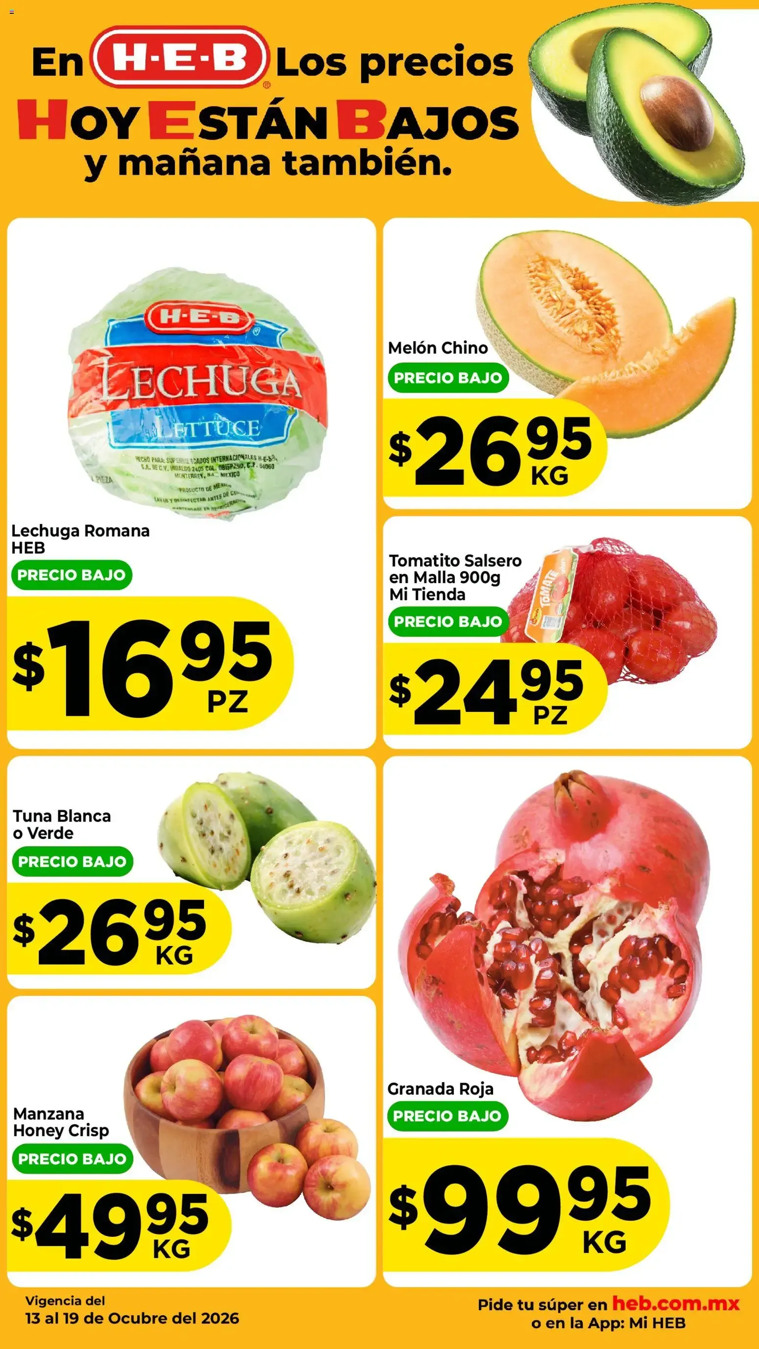 Catálogo de H-E-B folleto Fruta y venduras (13/10/2026 - 15/10/2026) - catálogo en línea 13 de octubre al 15 de octubre 2026 - Pagina 2