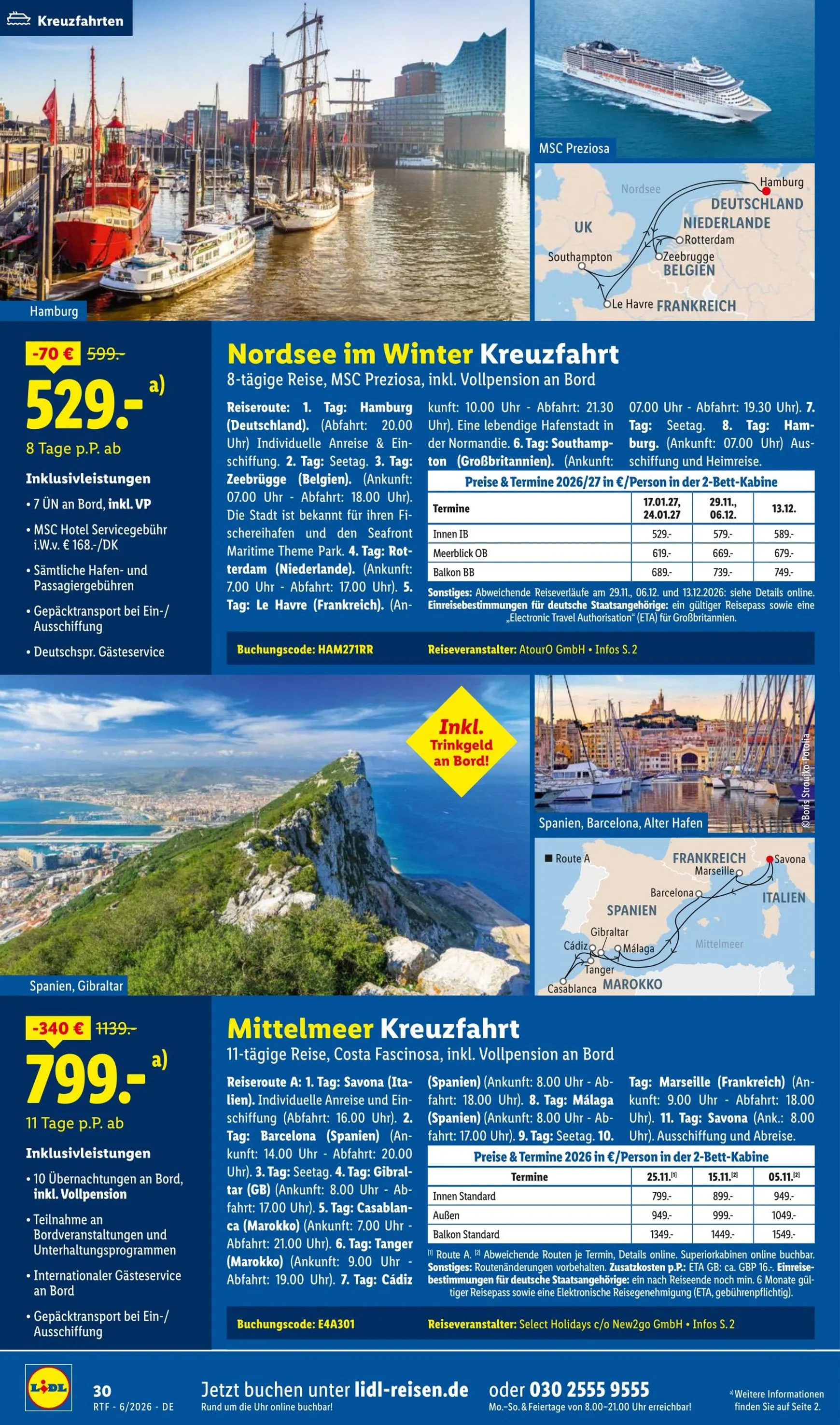 Lidl - Reise Highlights Prospekt – von Donnerstag 11.06.2026 bis Mittwoch 15.07.2026 von 13. Juni bis 15. Juli 2026 - Prospekt seite 30
