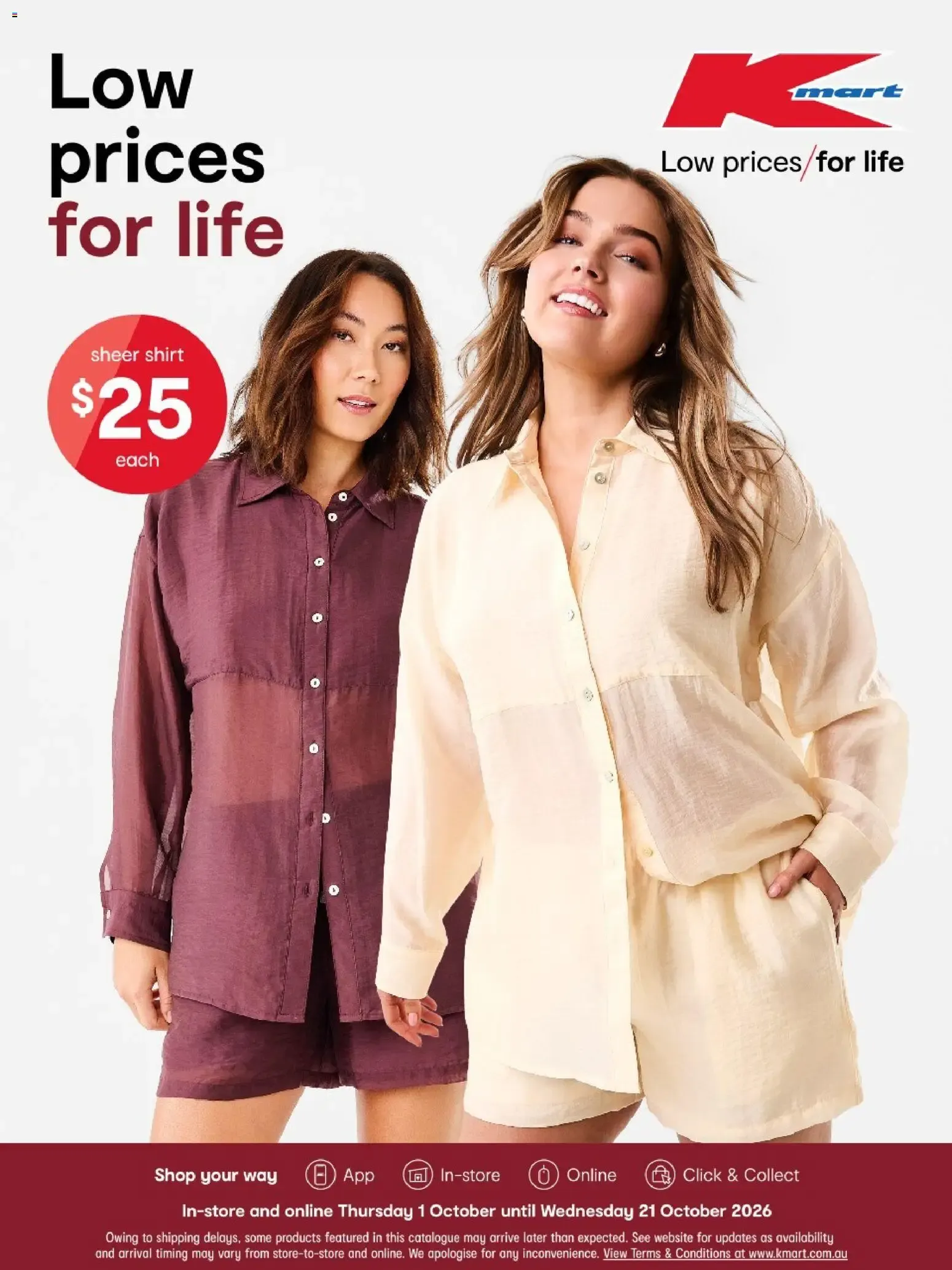 Kmart: Low prices for life - Catalogue valid from 1 October to 21 October 2026 - page 1
