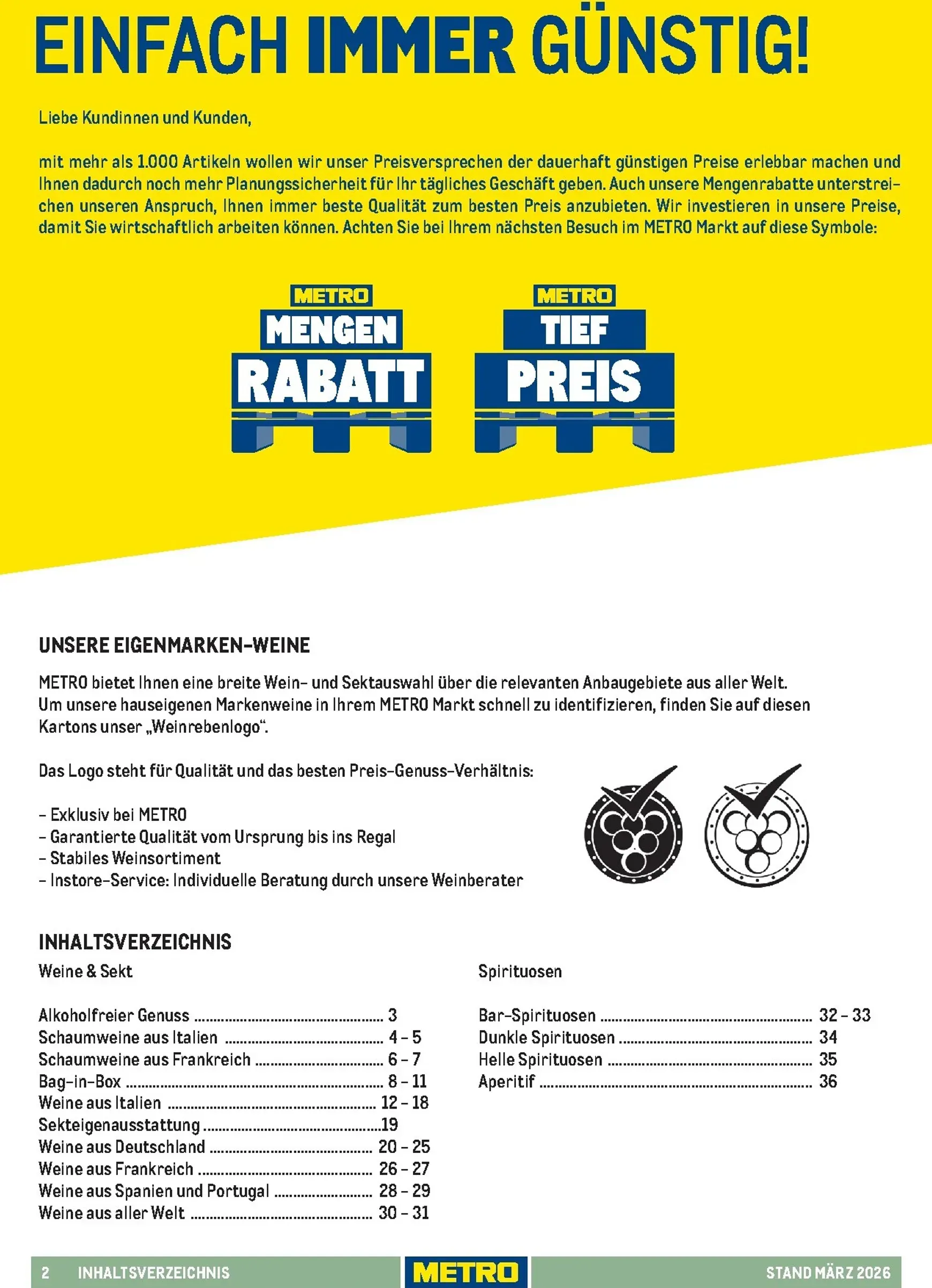 Sortimentskatalog Hauswein: Für jeden Anlass der passende Tropfen von 1. März bis 31. Dezember 2026 - Prospekt seite 2