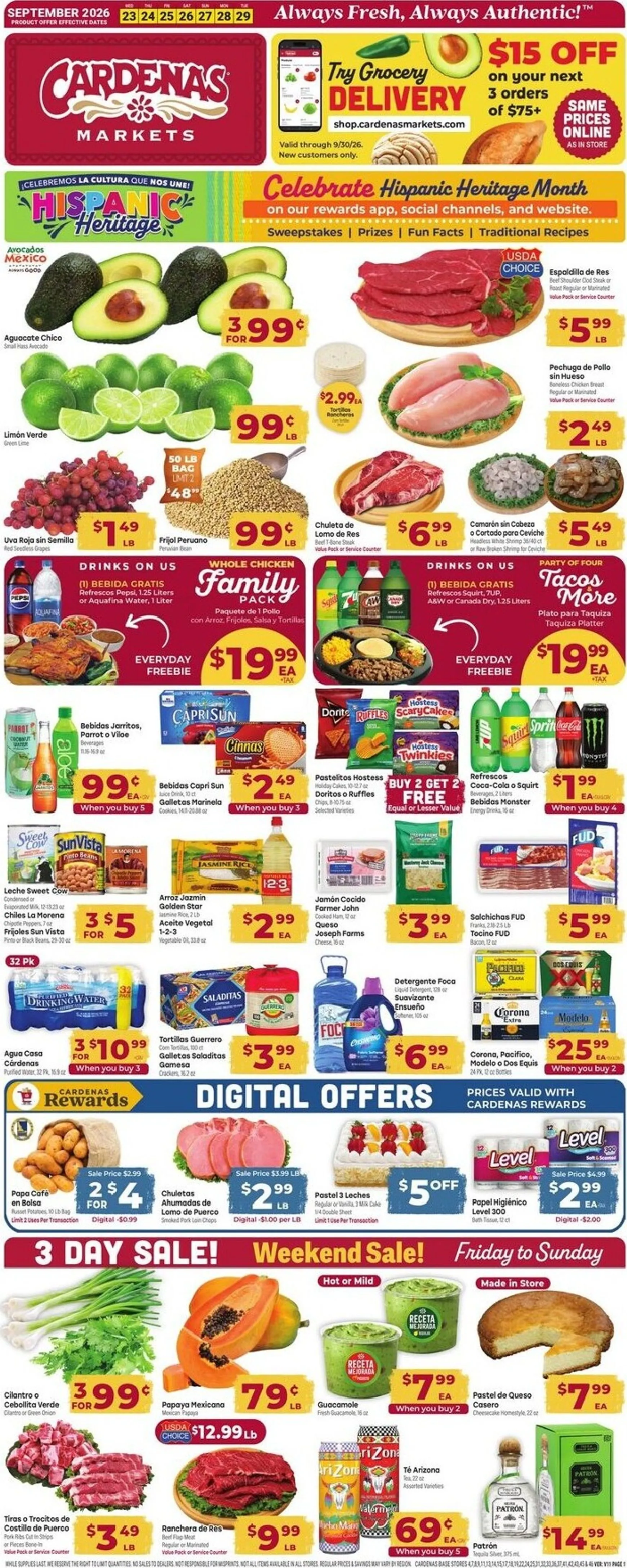 Future Cardenas Markets flyer valid from Wednesday 09/23/2026 to Tuesday 09/29/2026