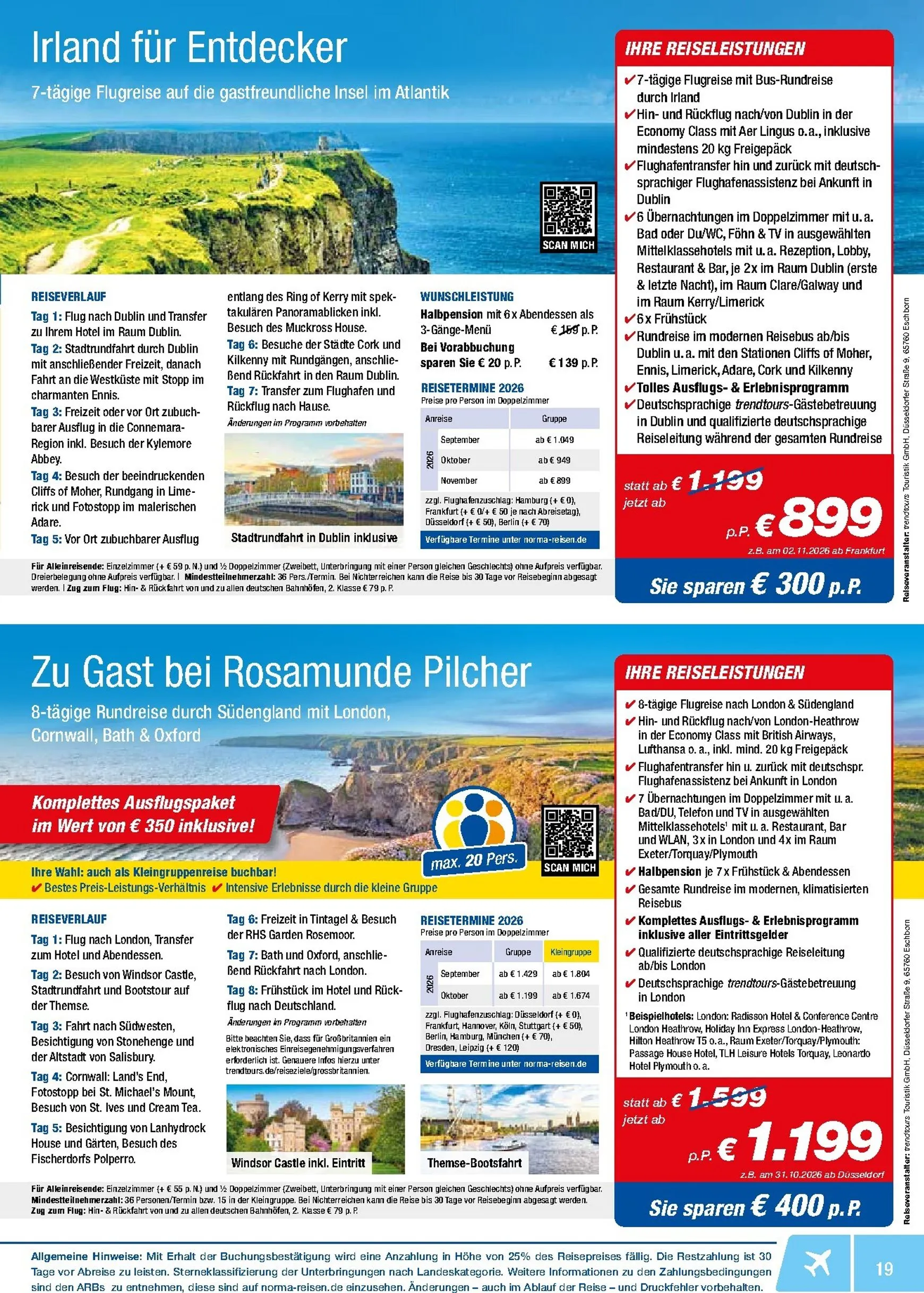 Norma - Reisen Prospekt – von Mittwoch 01.07.2026 bis Freitag 31.07.2026 von 1. Juli bis 31. Juli 2026 - Prospekt seite 19